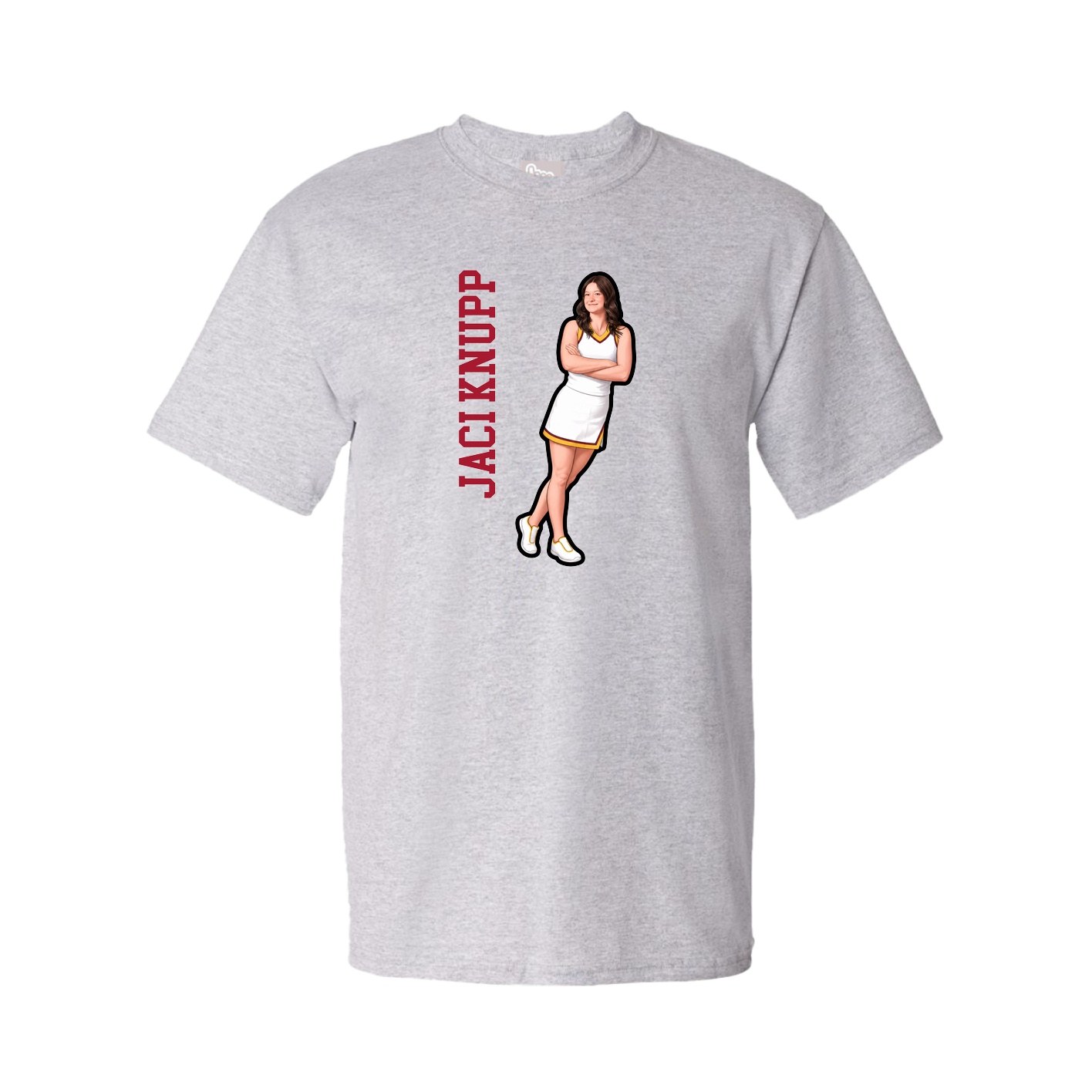 Tee — Name Vertical in Grey