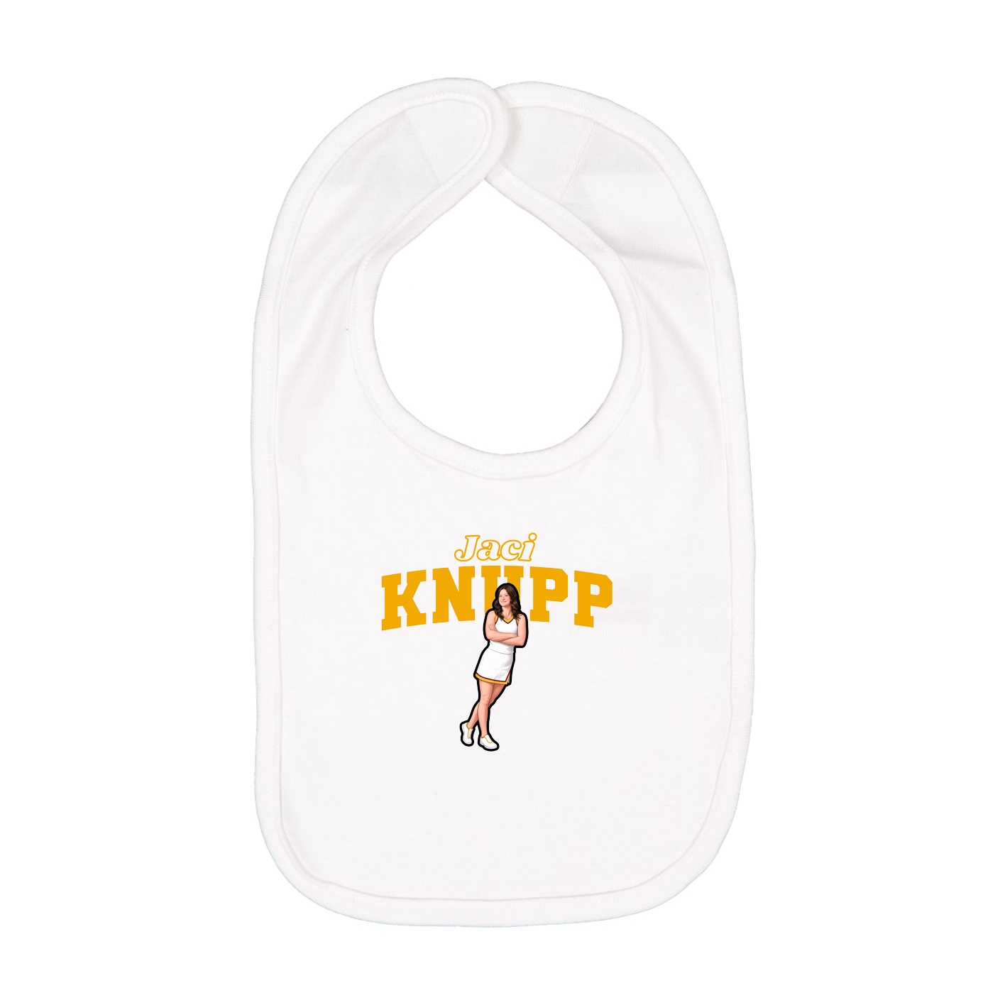 Infant Bib — Name Arch in White