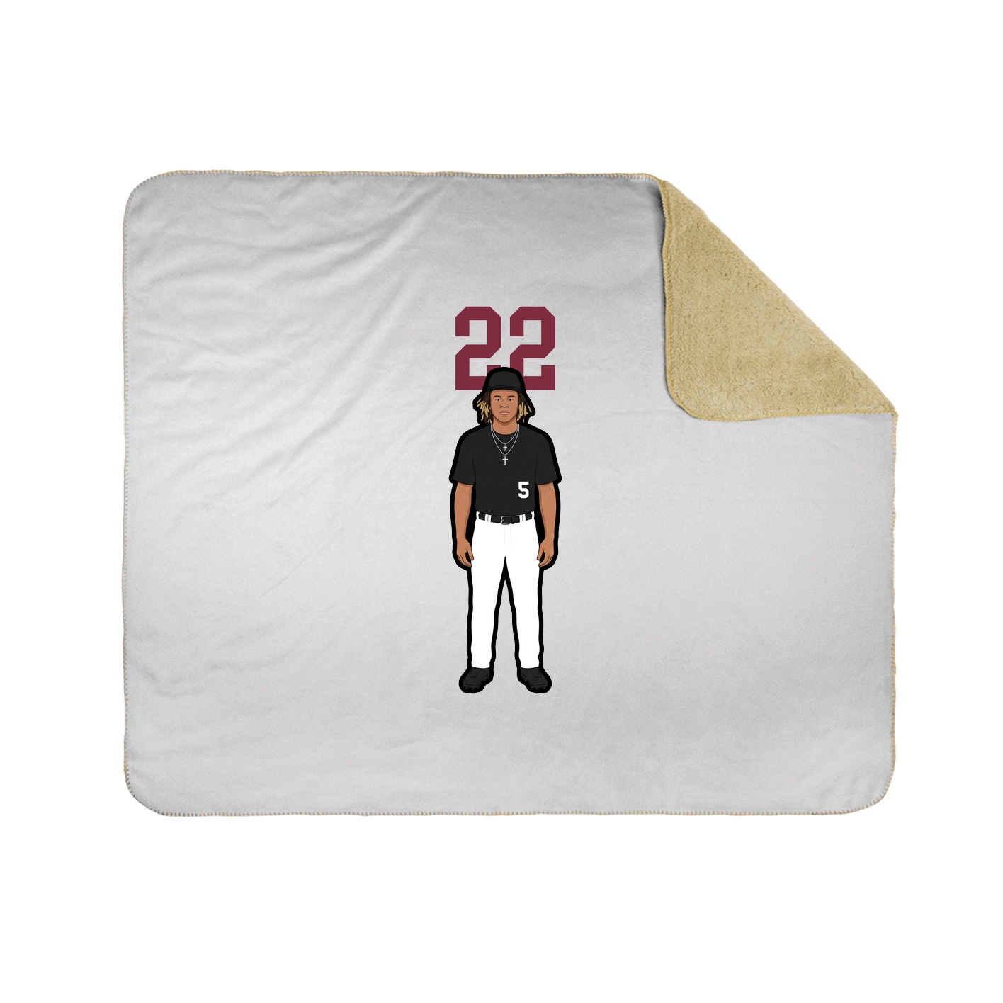 Throw Blanket — Number Top in White