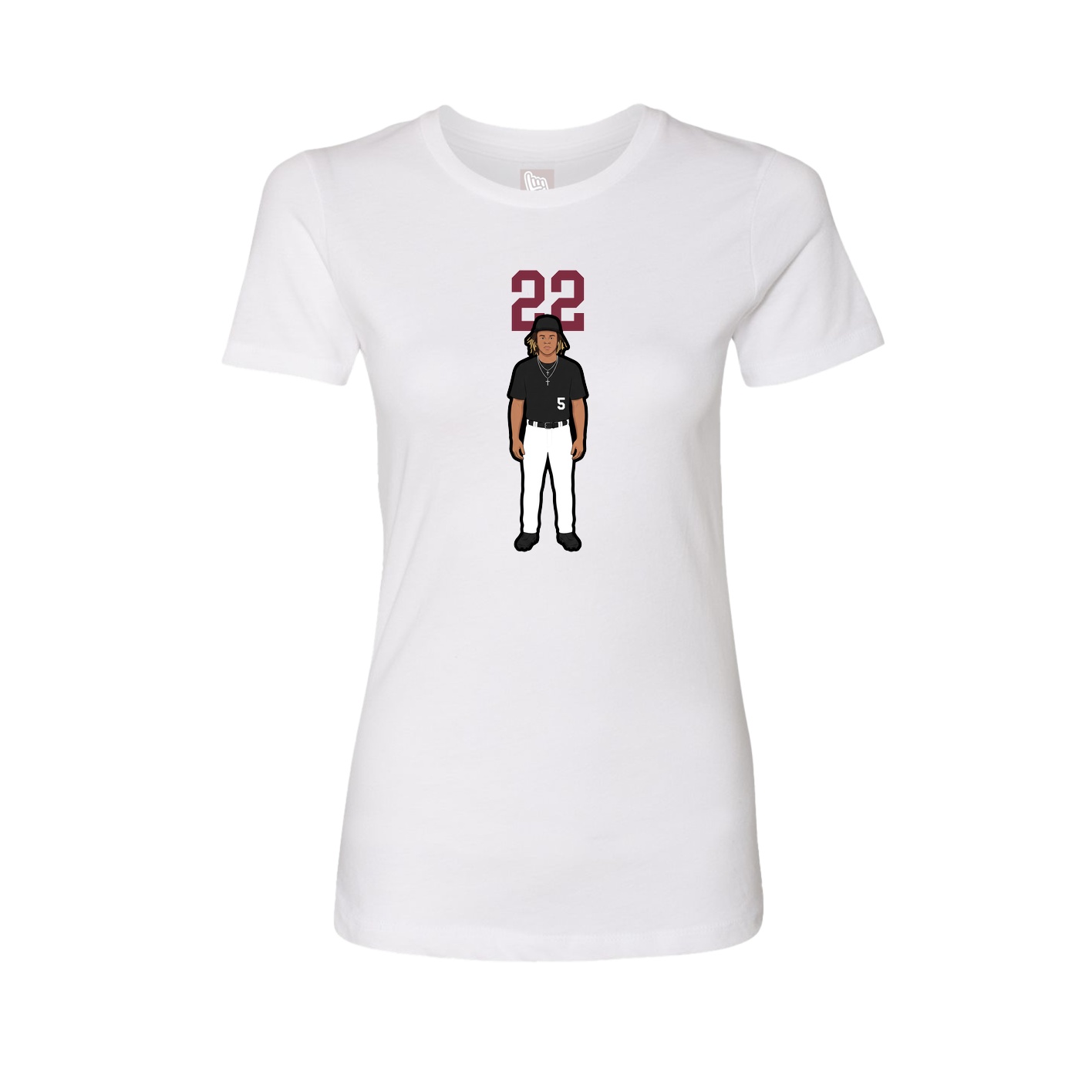 Womens Tee — Number Top in White