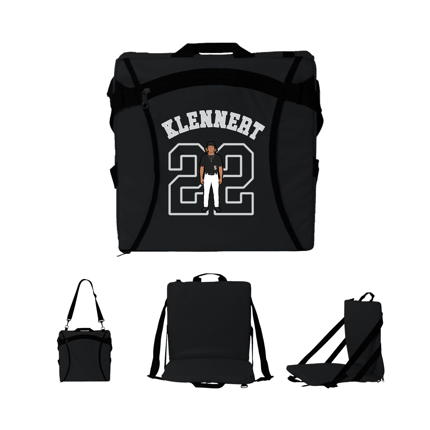 Folding Stadium Seat — Shirsey Arch in Black