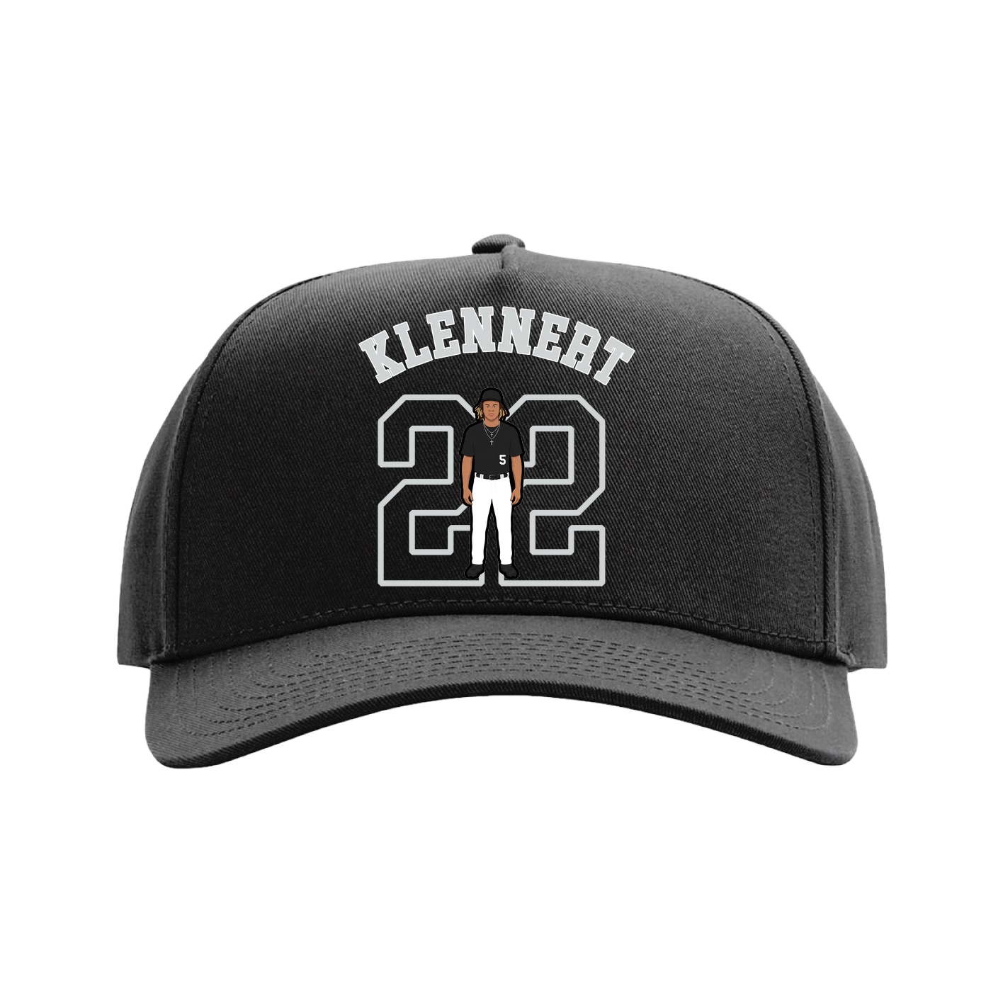 Full Fabric Five-Panel Champ Cap — Shirsey Arch in Black