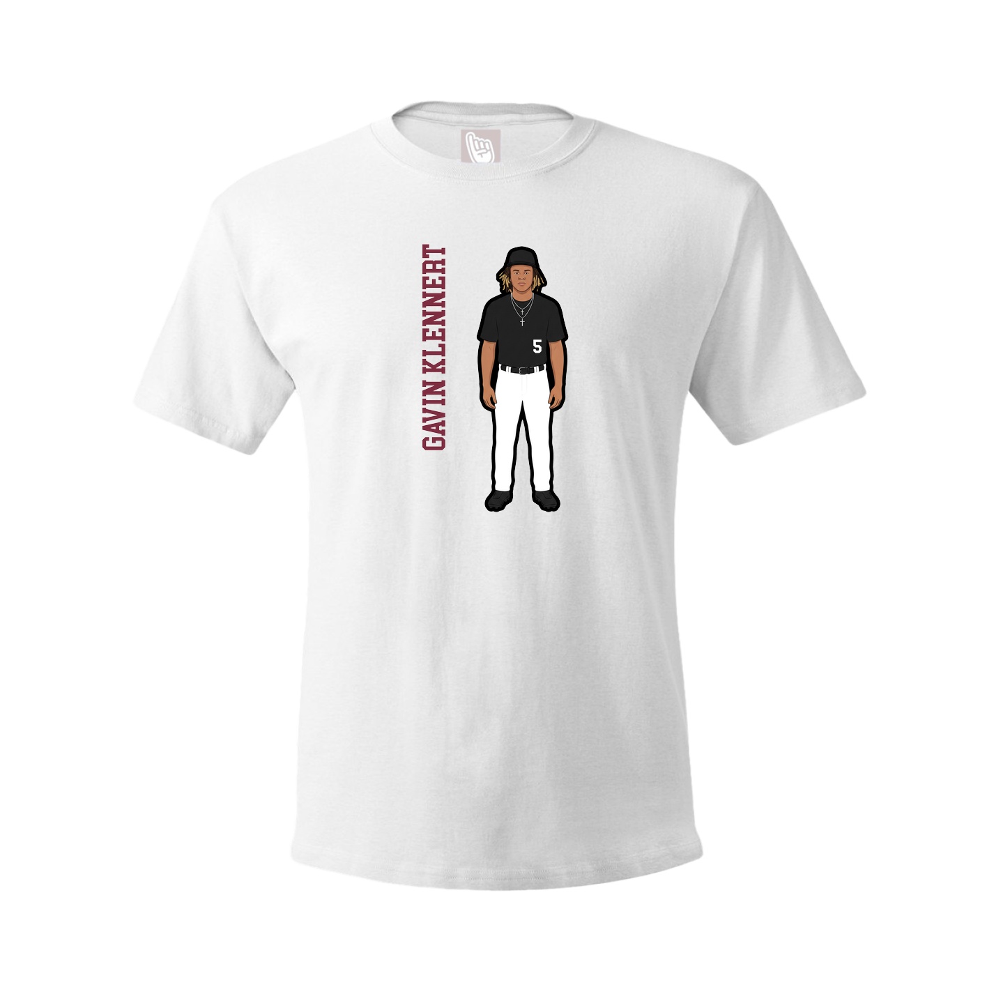 Tee — Name Vertical in White