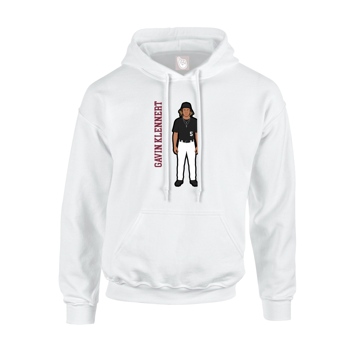 Hoodie — Name Vertical in White