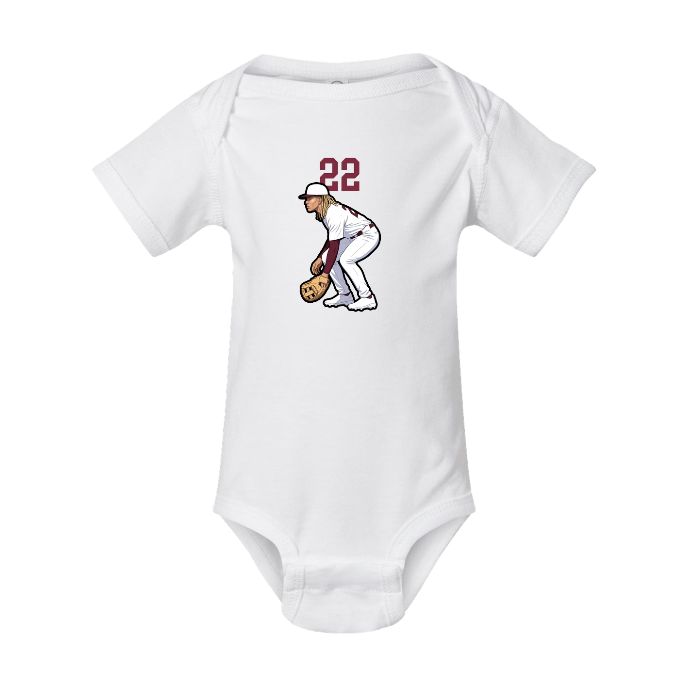 Baby Onesie — Number Top in White