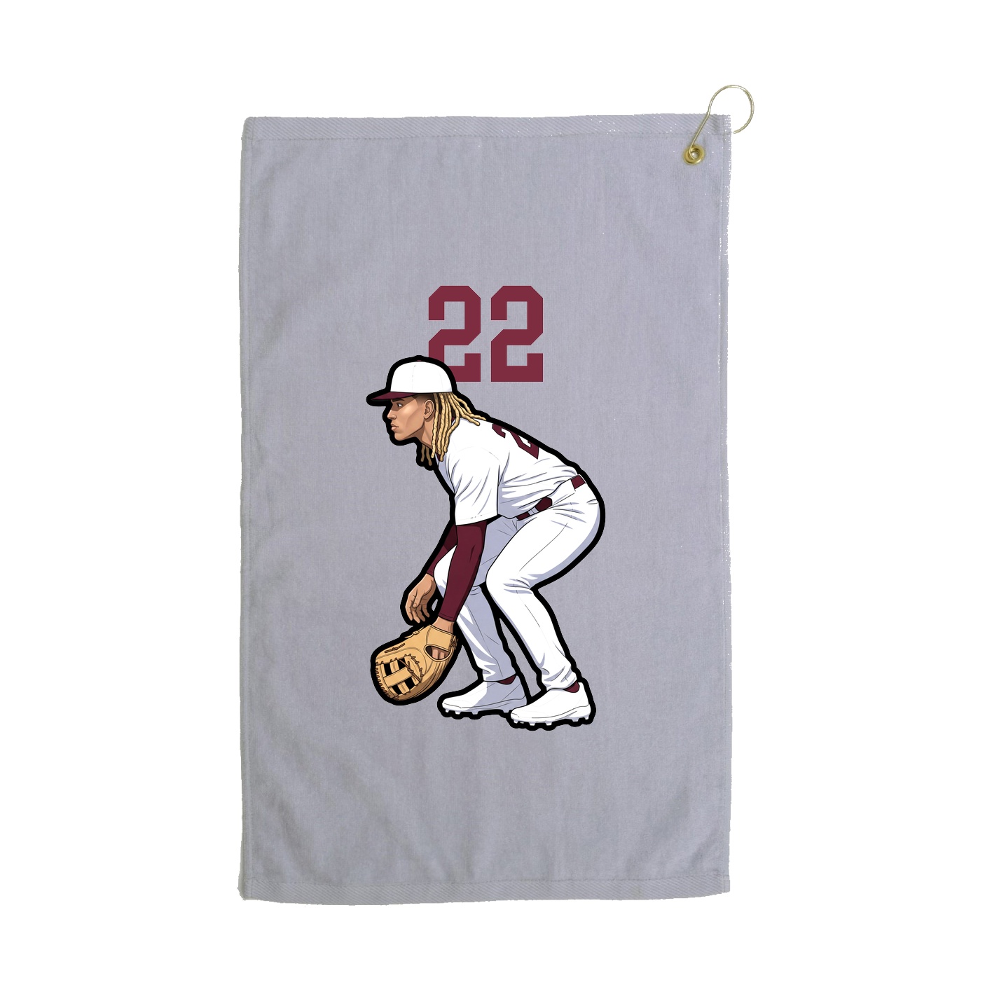 Golf Towel — Number Top in Grey