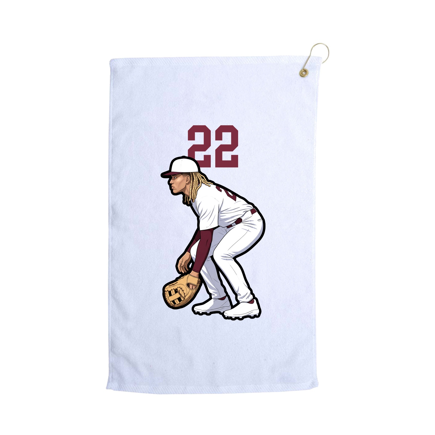 Golf Towel — Number Top in White