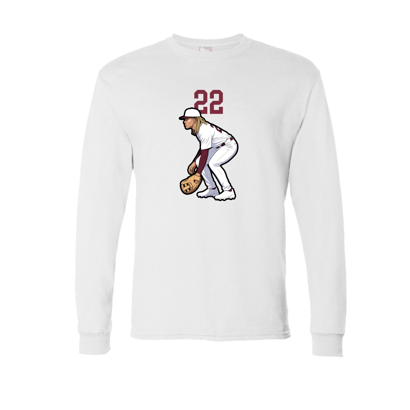 Long Sleeve Tee — Number Top in White