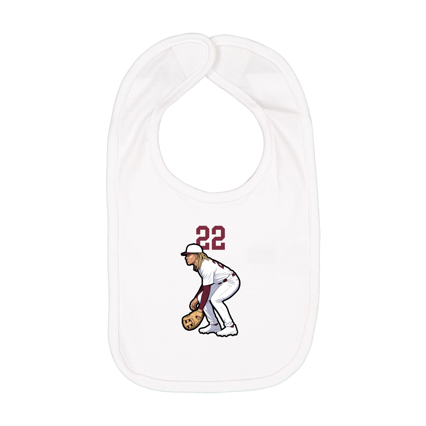 Infant Bib — Number Top in White