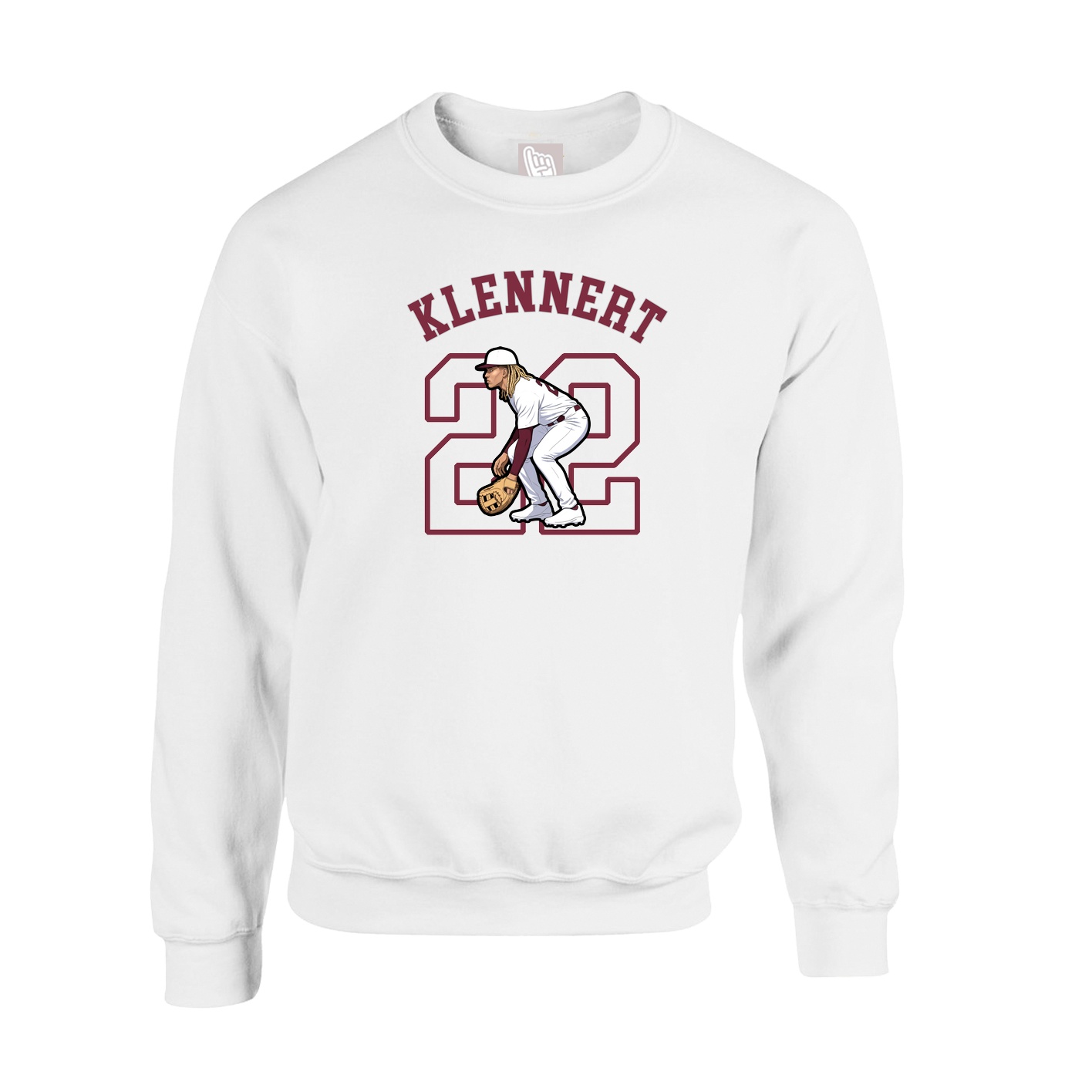 Fleece Crew — Shirsey Arch in White