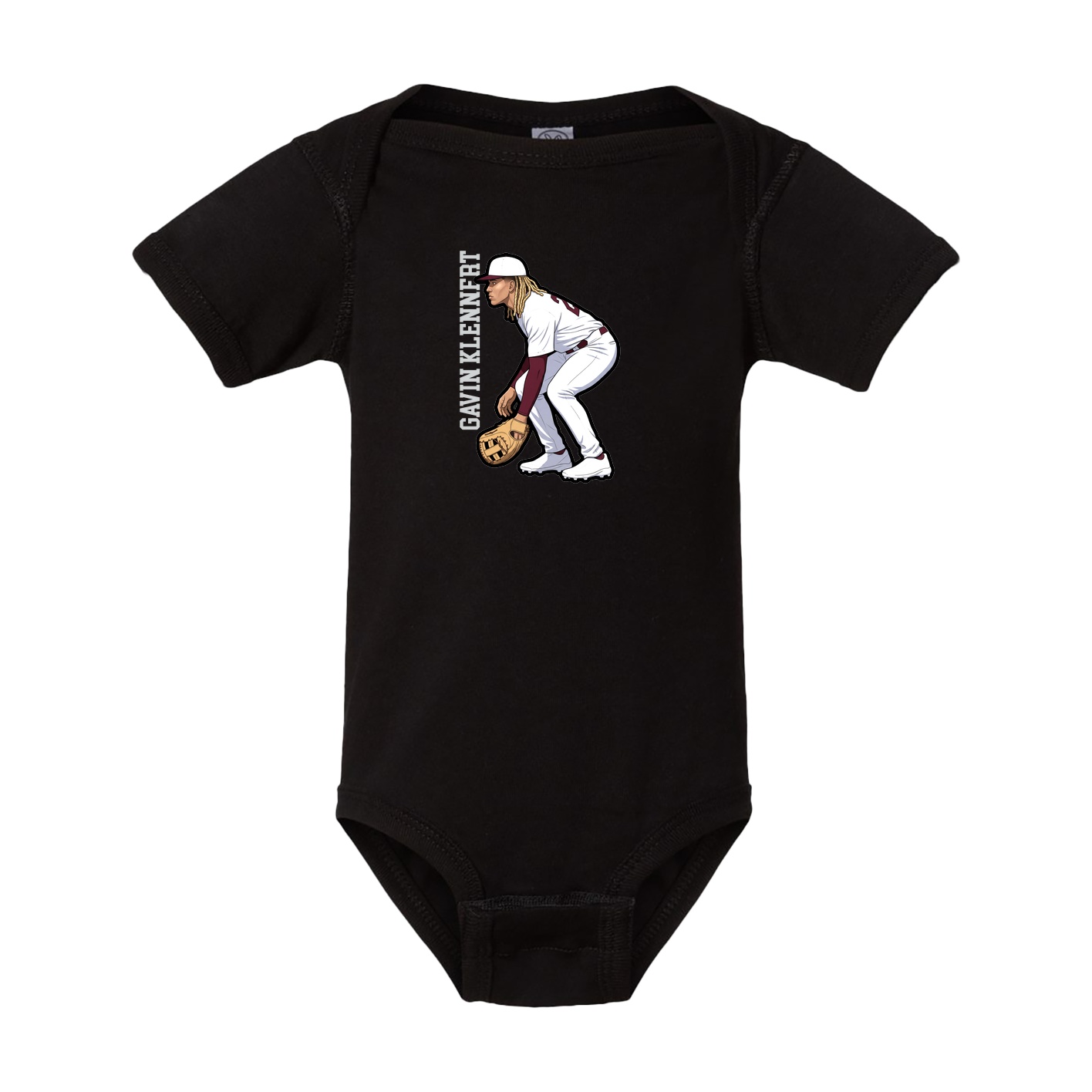 Baby Onesie — Name Vertical in Black