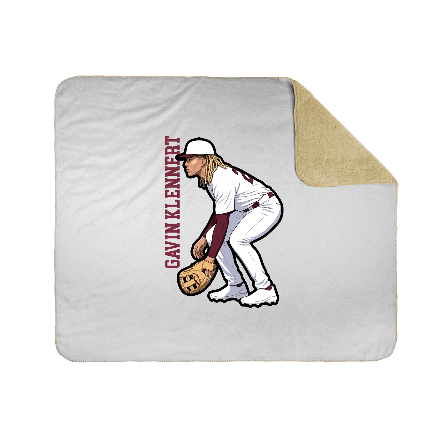 Throw Blanket — Name Vertical in White