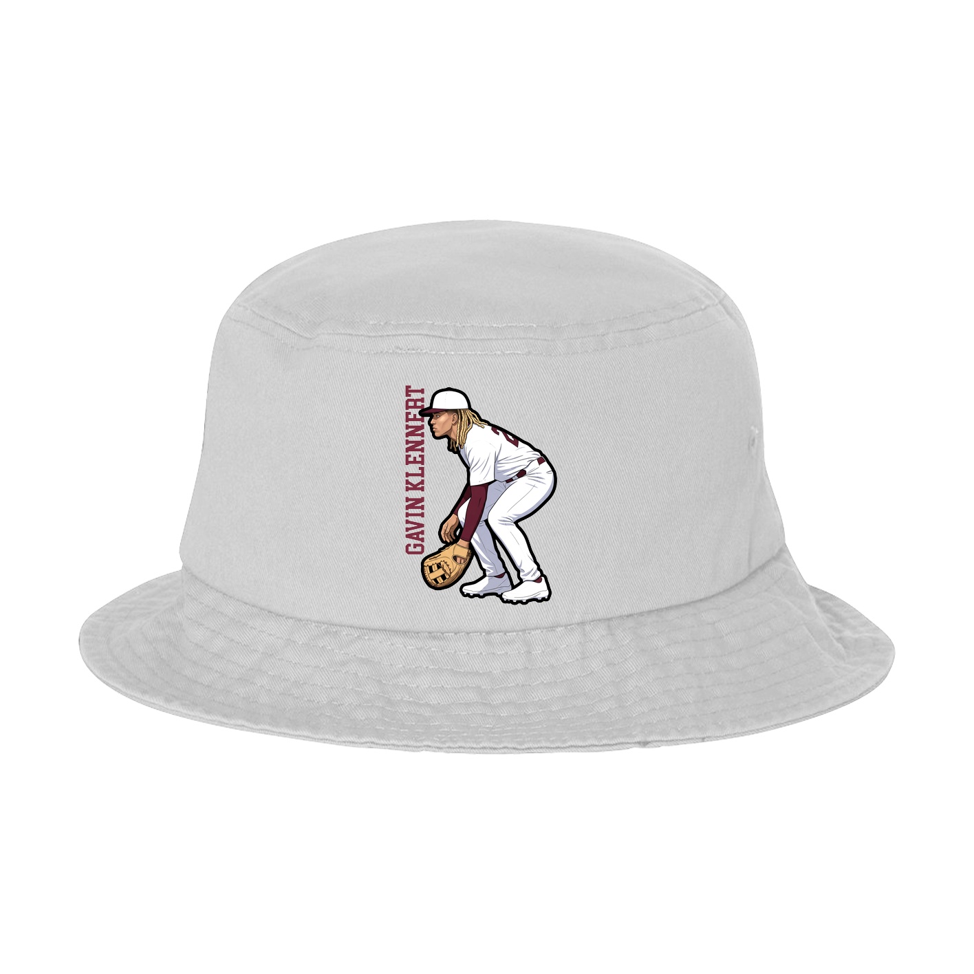 Bucket Cap — Name Vertical in White