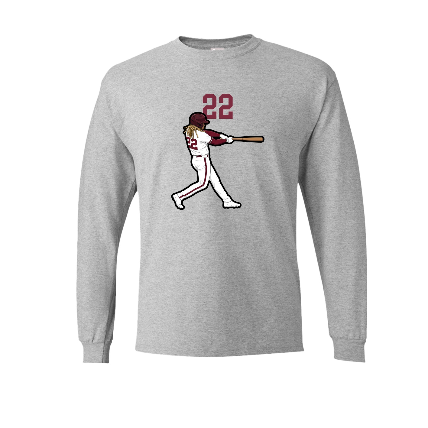 Long Sleeve Tee — Number Top in Grey
