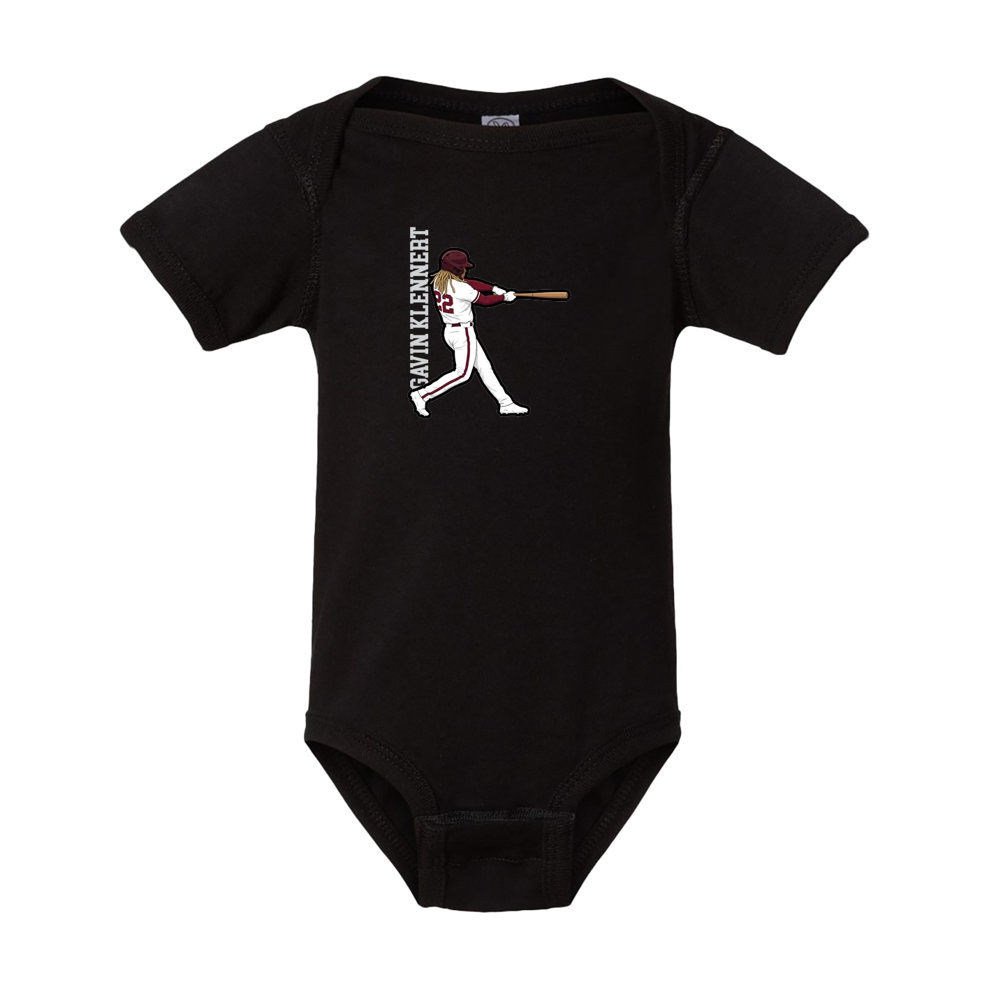 Baby Onesie — Name Vertical in Black