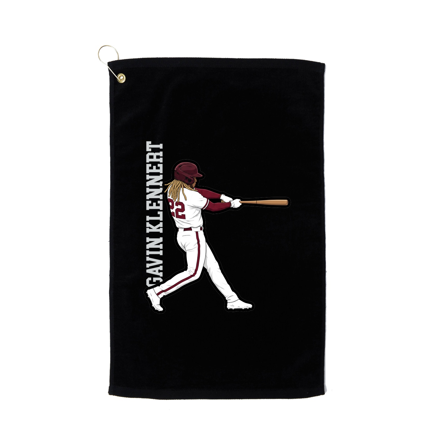 Golf Towel — Name Vertical in Black