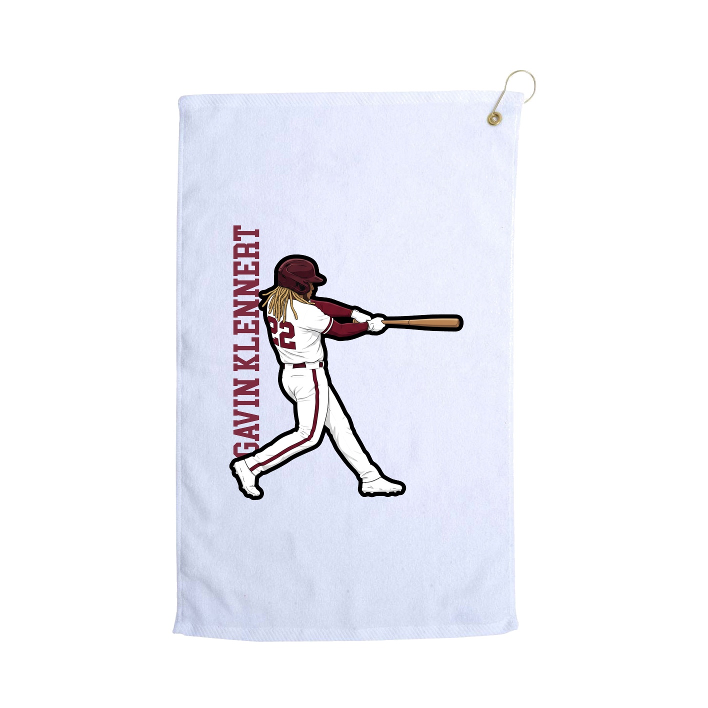Golf Towel — Name Vertical in White