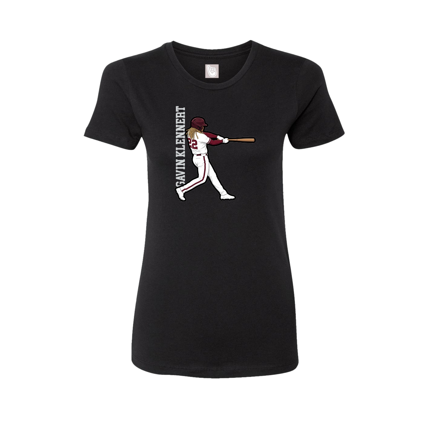 Womens Tee — Name Vertical in Black