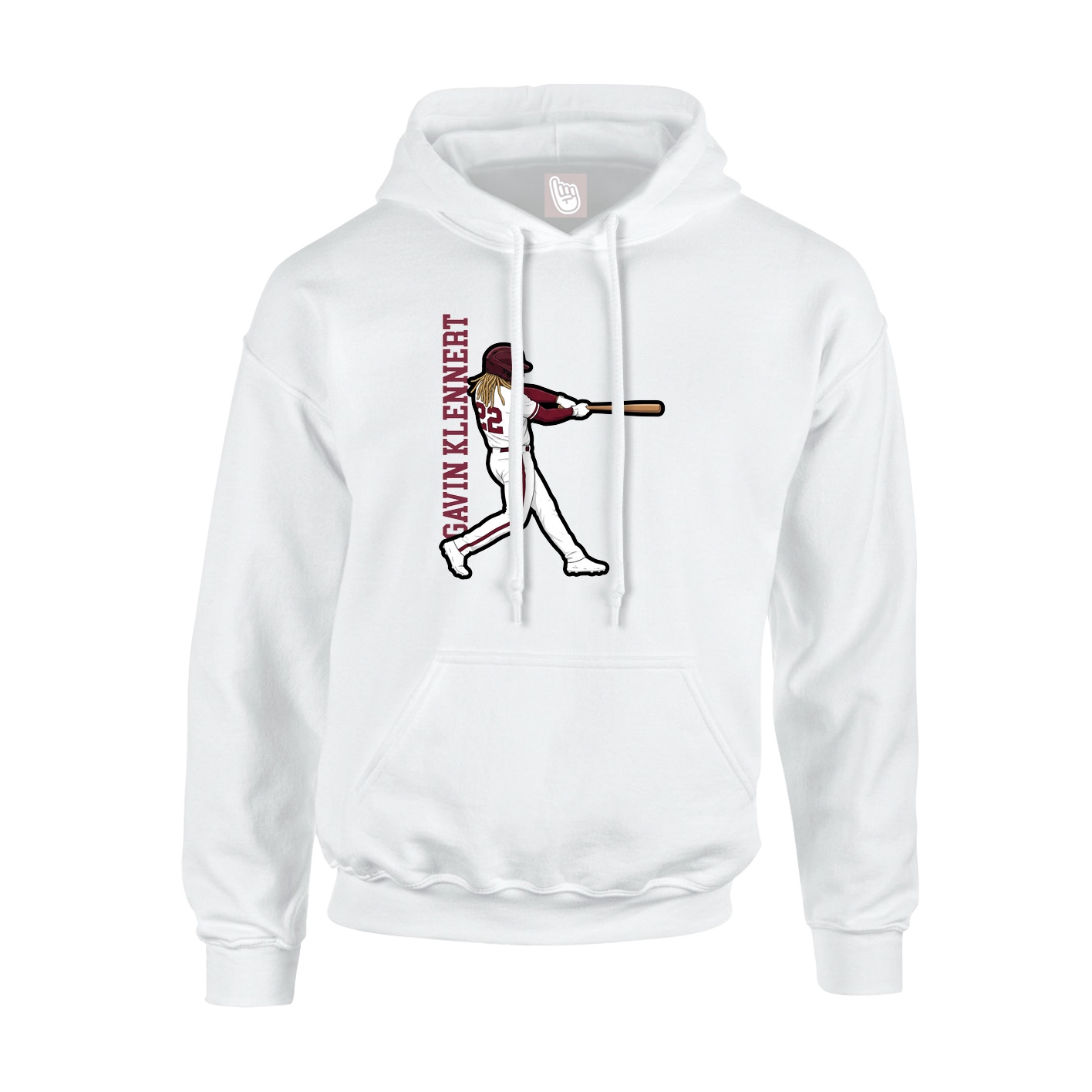 Youth Hoodie — Name Vertical in White