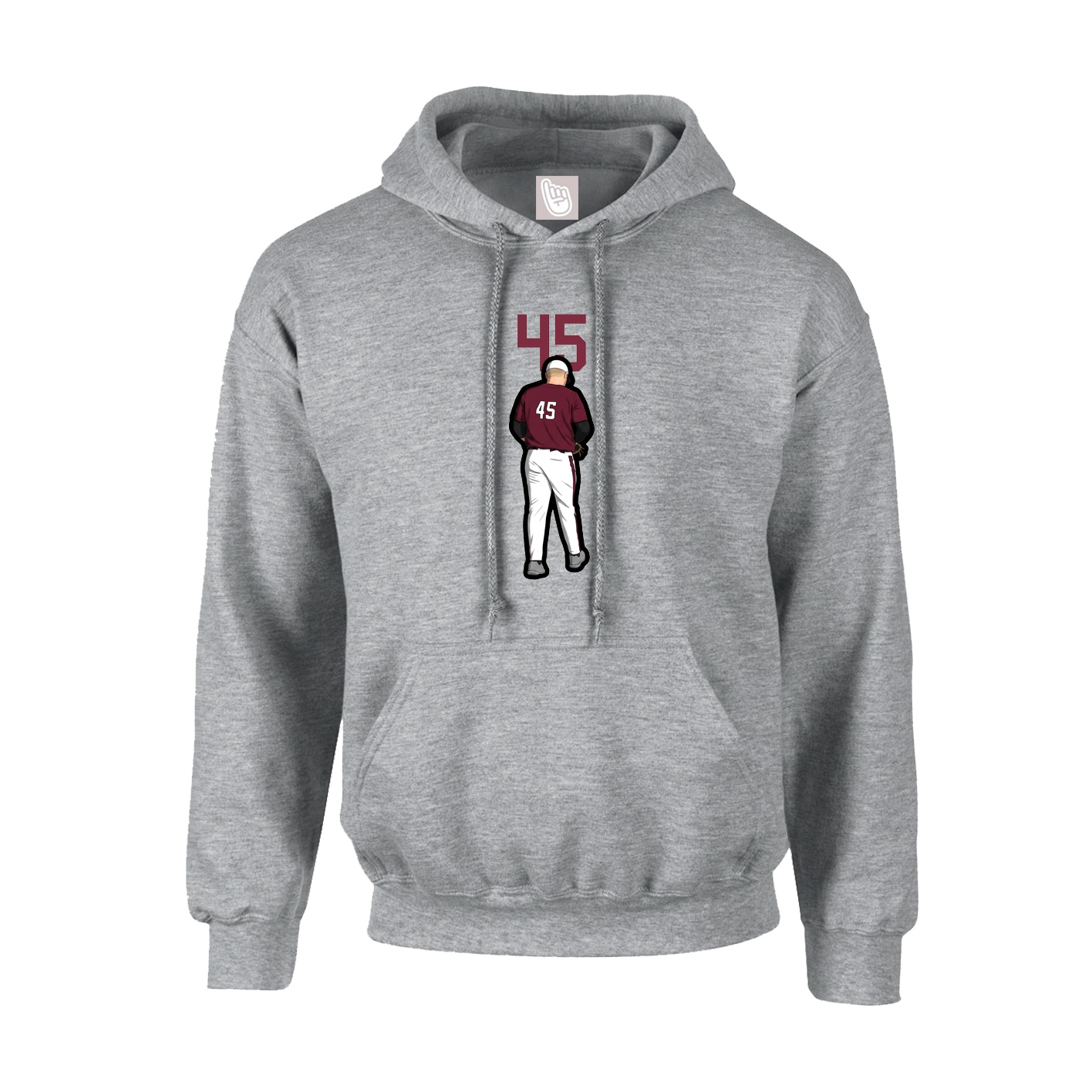 Youth Hoodie — Number Top in Grey