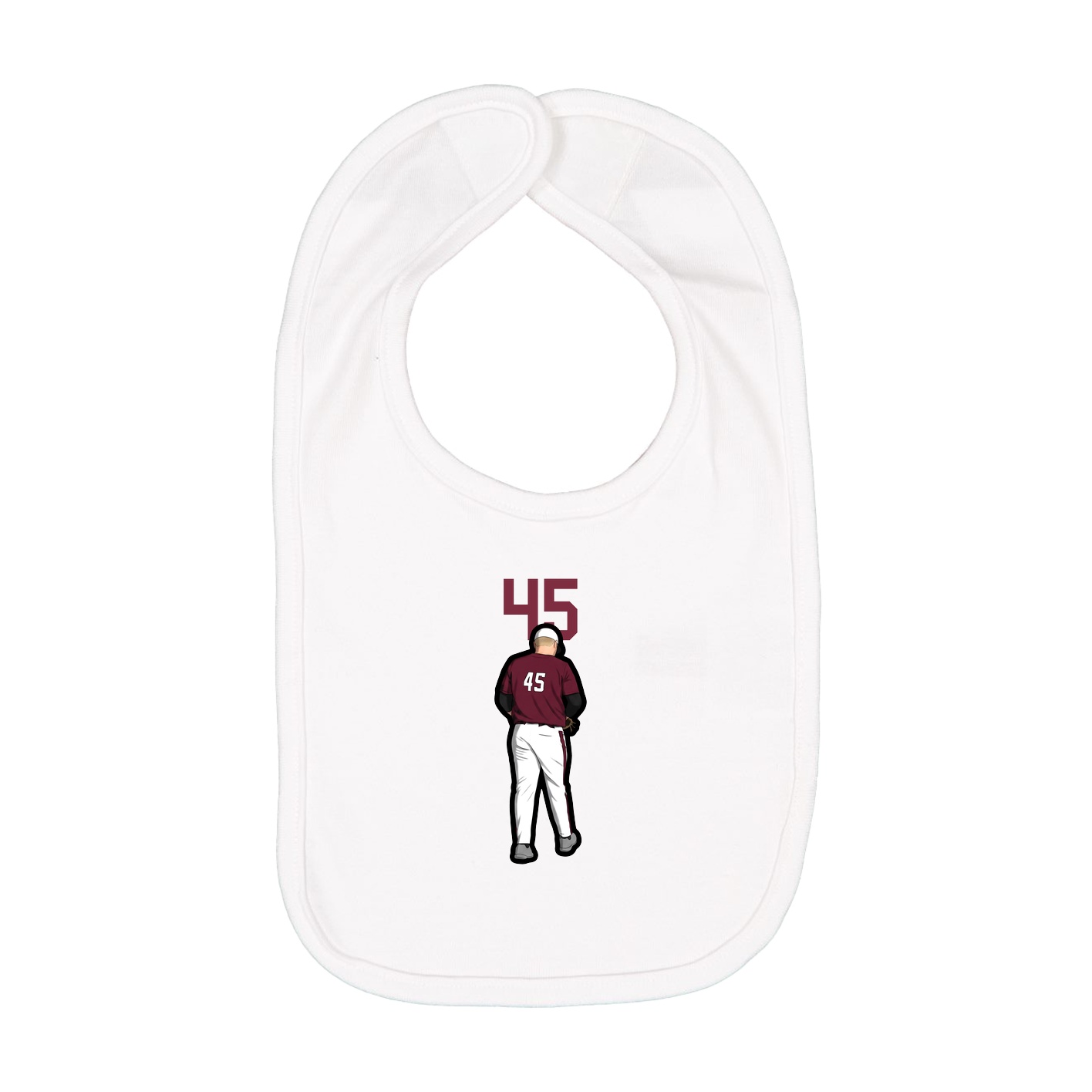 Infant Bib — Number Top in White