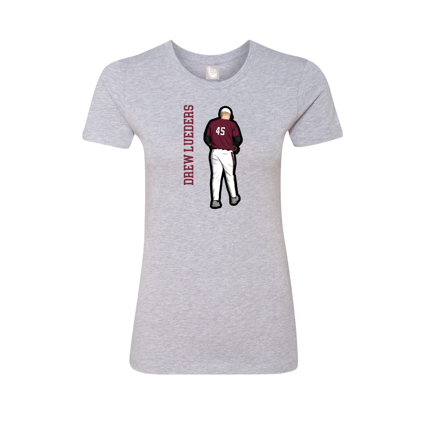 Womens Tee — Name Vertical in Grey