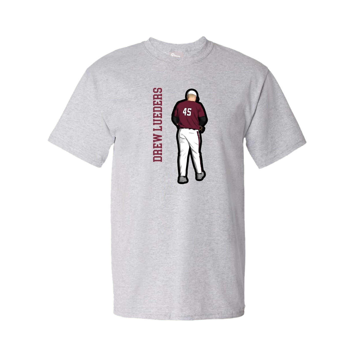 Youth Tee — Name Vertical in Grey