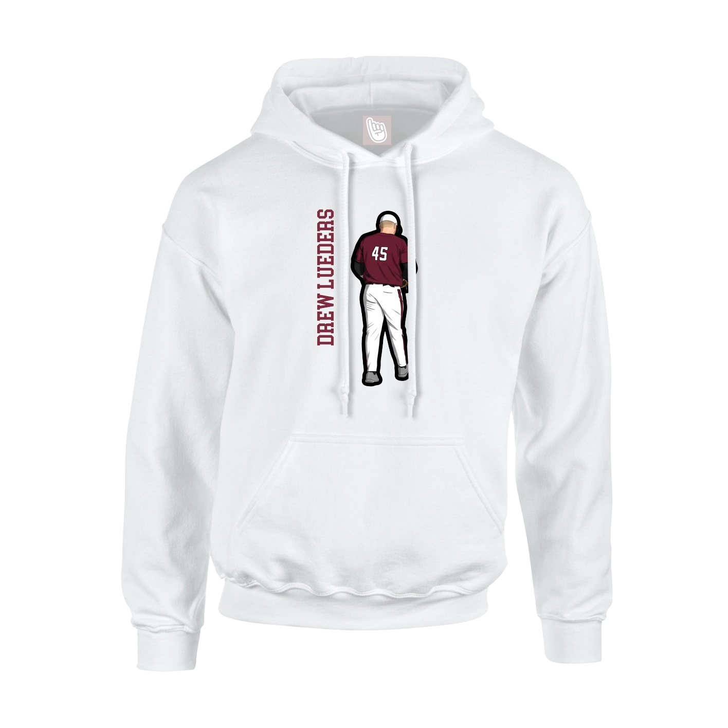 Youth Hoodie — Name Vertical in White