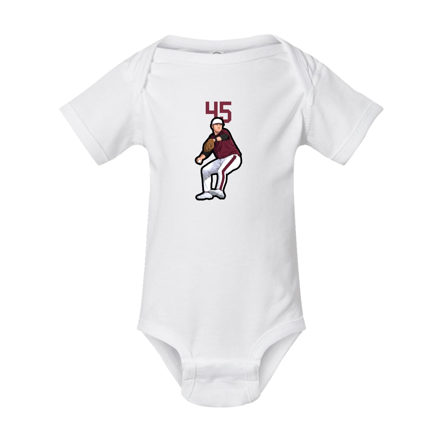 Baby Onesie — Number Top in White