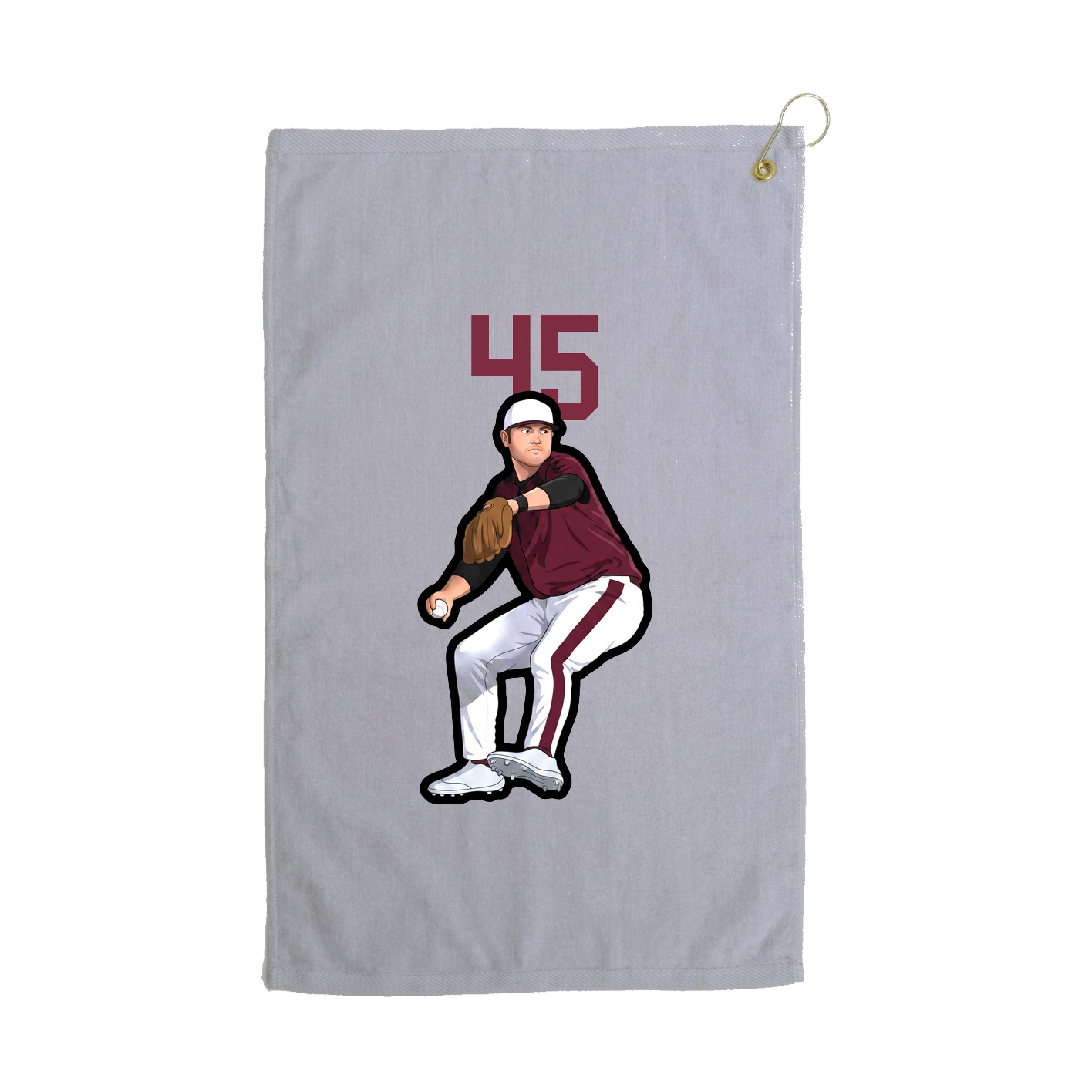Golf Towel — Number Top in Grey