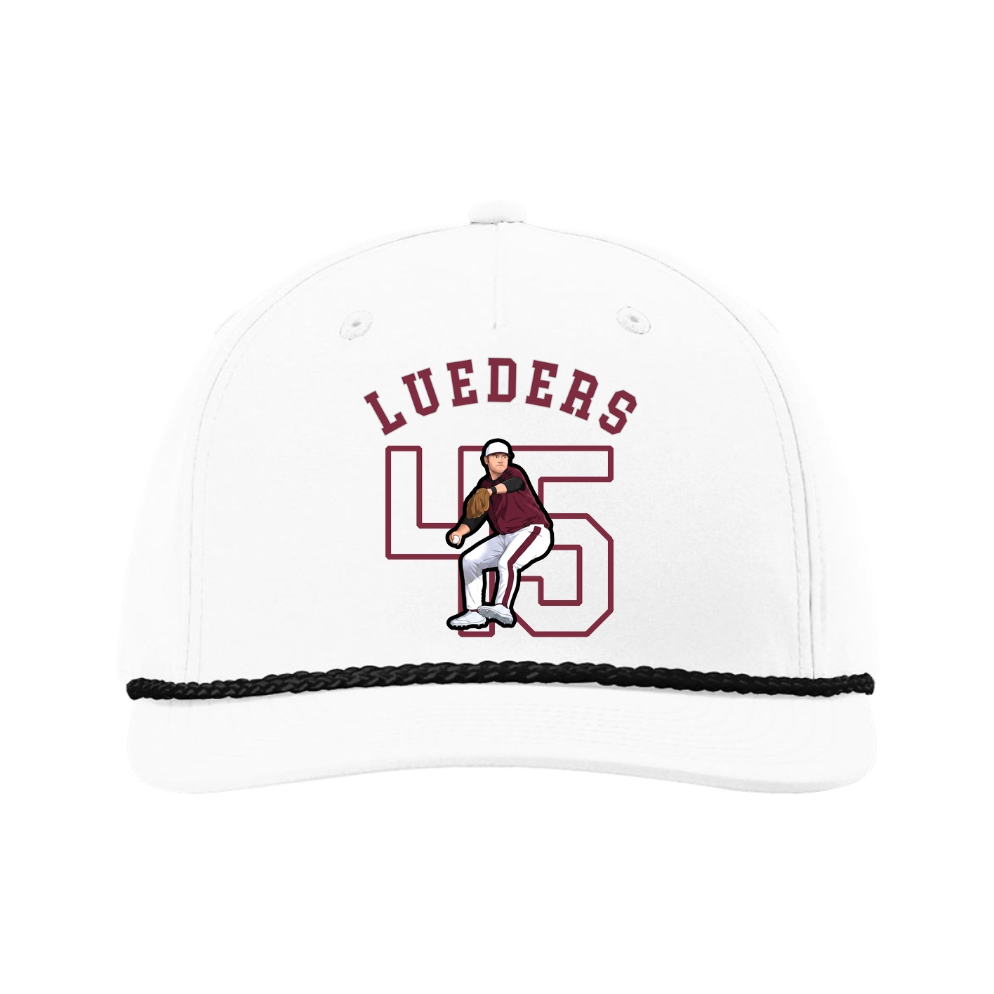 Five-Panel Classic Rope Cap — Shirsey Arch in White