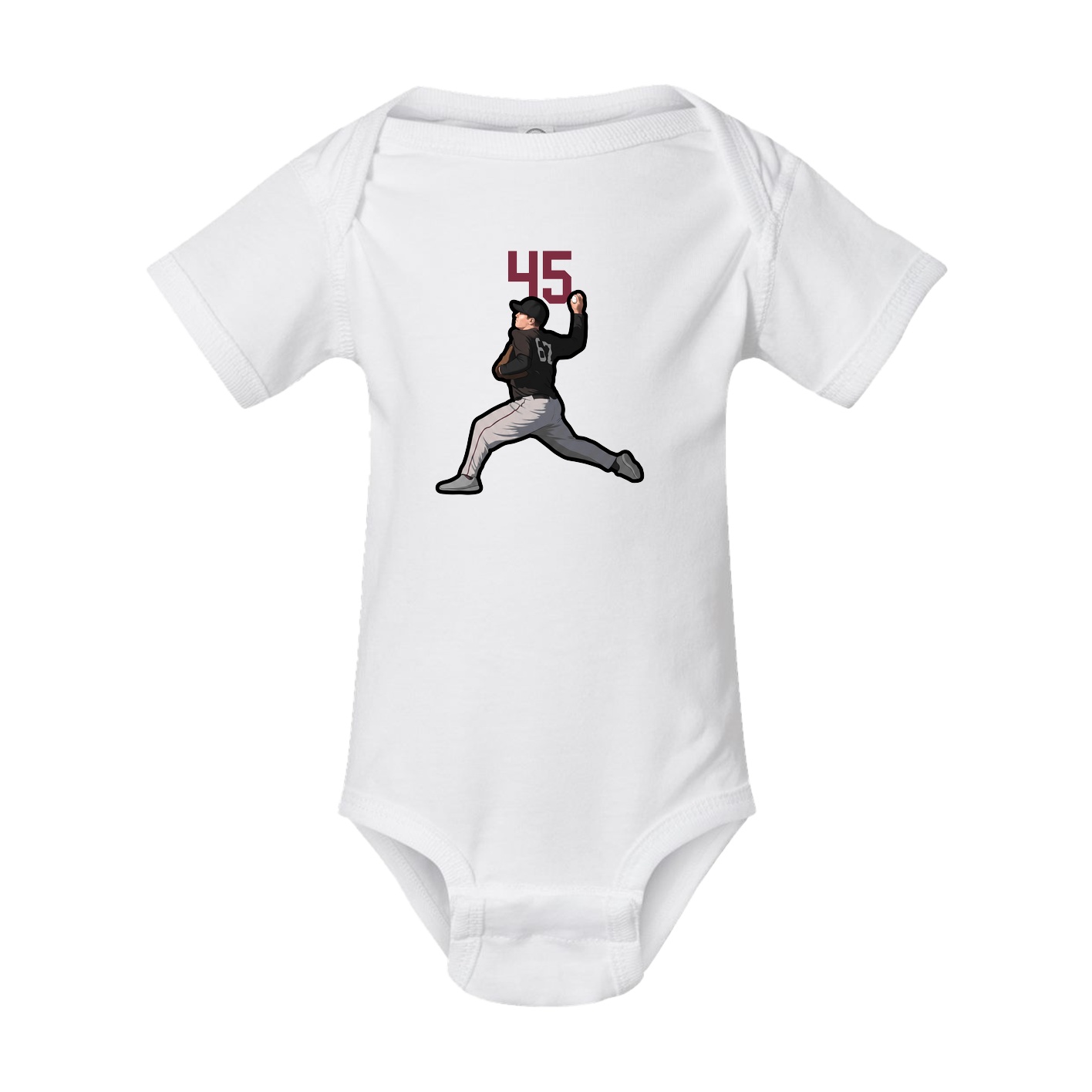 Baby Onesie — Number Top in White