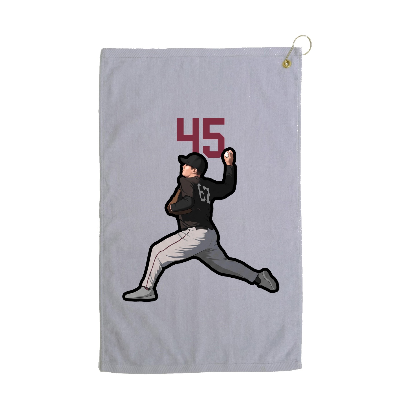 Golf Towel — Number Top in Grey