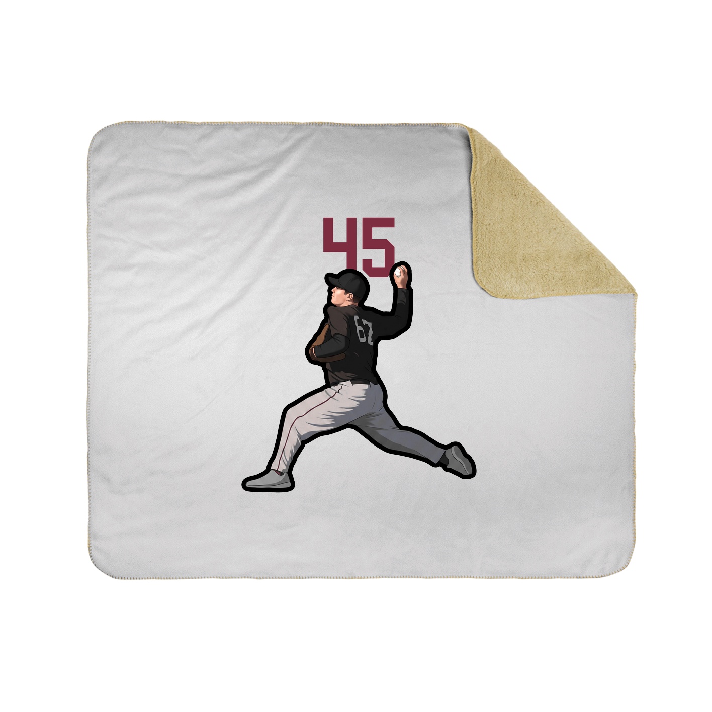Throw Blanket — Number Top in White