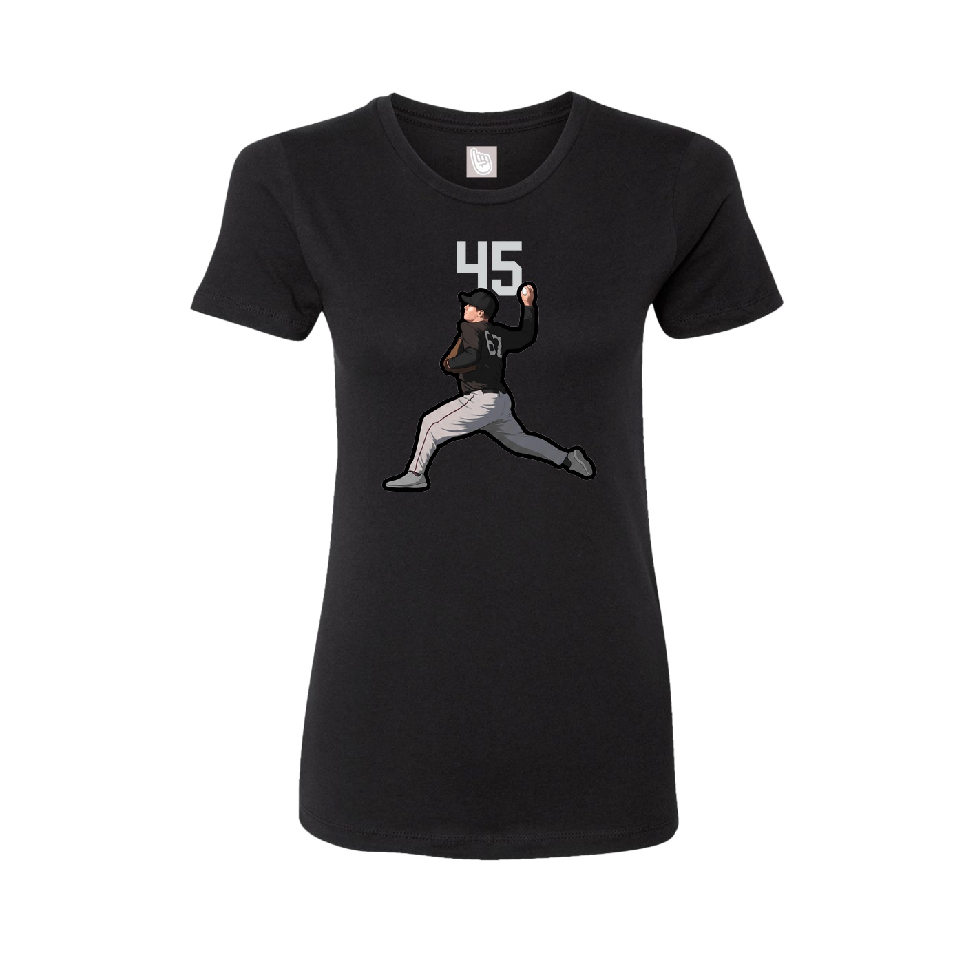 Womens Tee — Number Top in Black