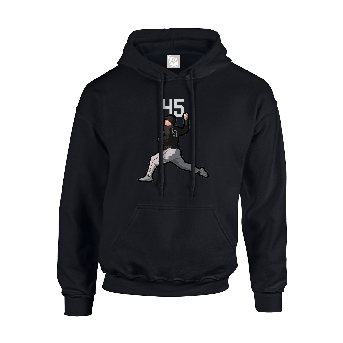 Hoodie — Number Top in Black