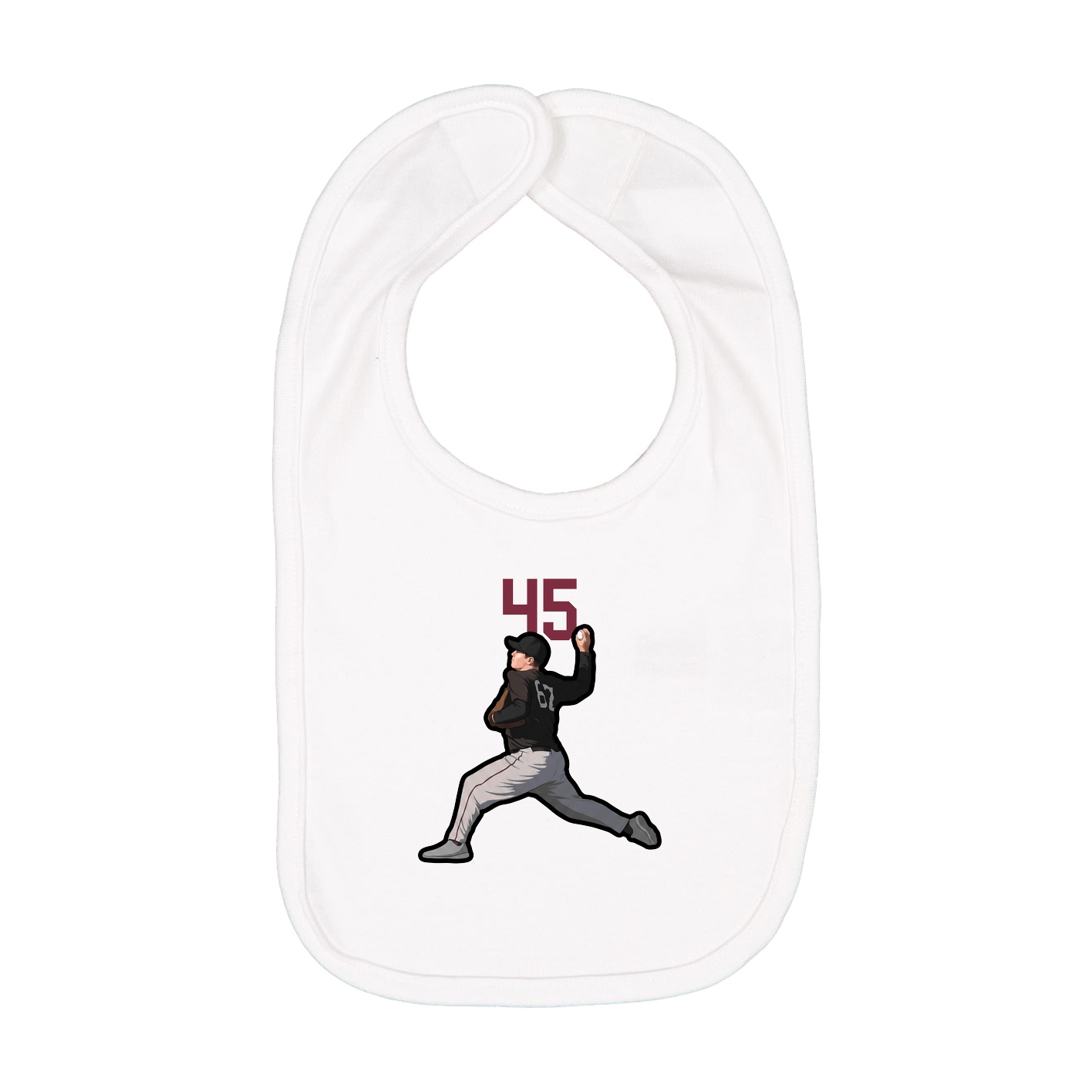 Infant Bib — Number Top in White