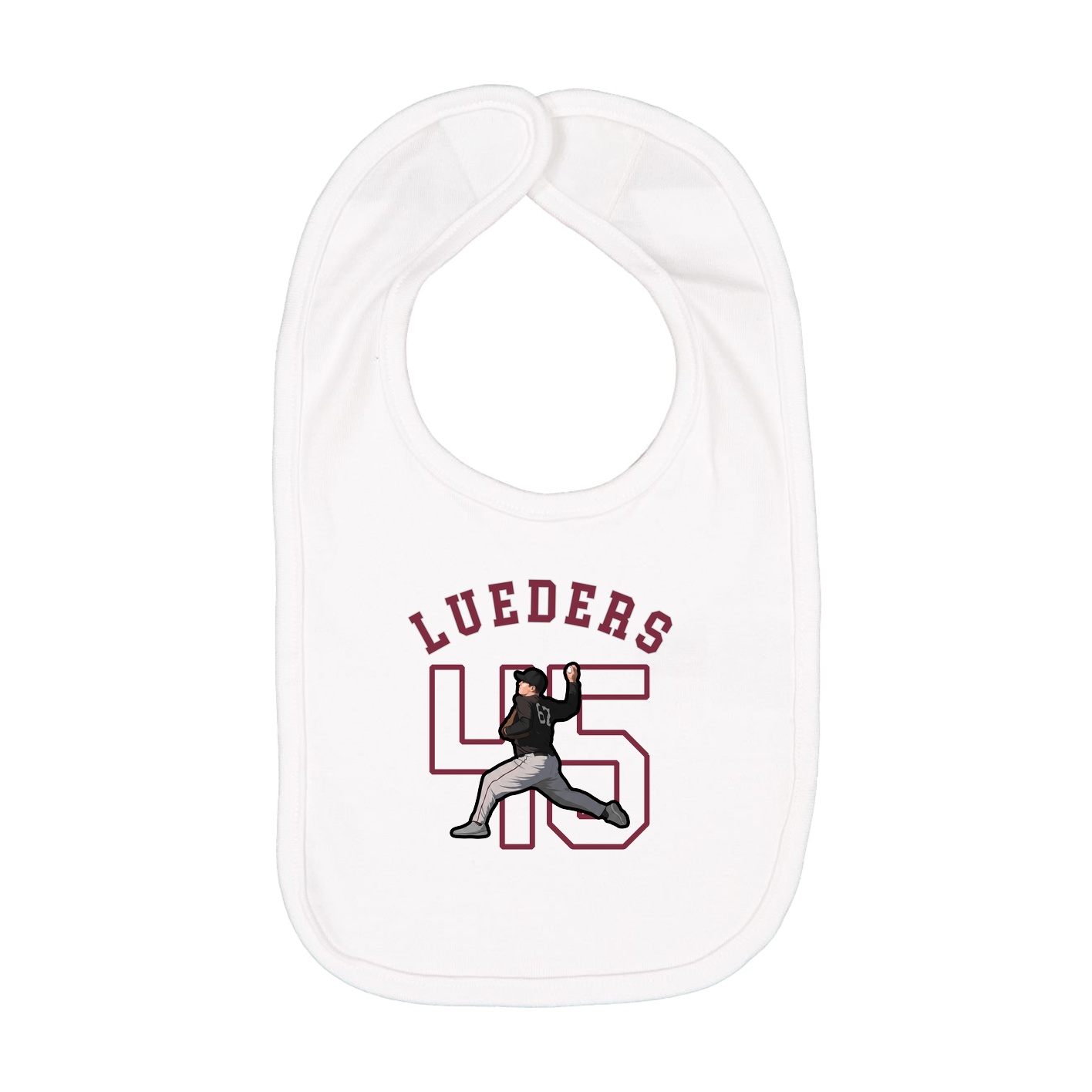 Infant Bib — Shirsey Arch in White