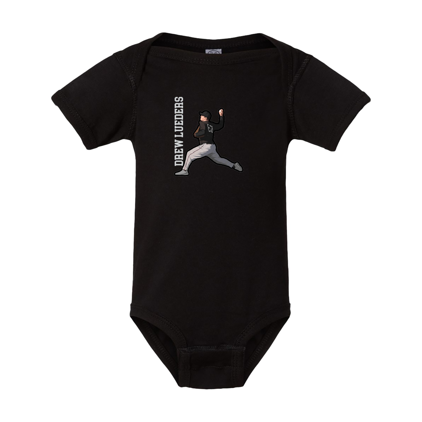 Baby Onesie — Name Vertical in Black