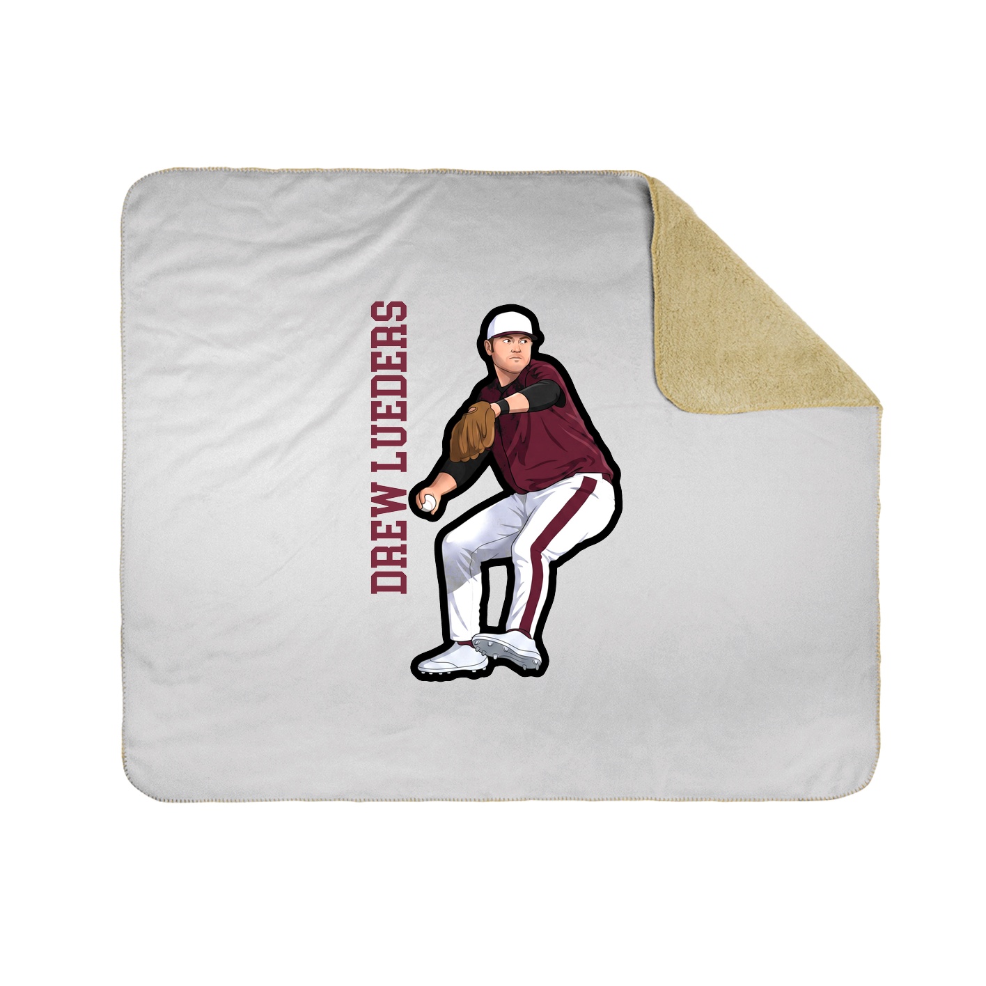 Throw Blanket — Name Vertical in White