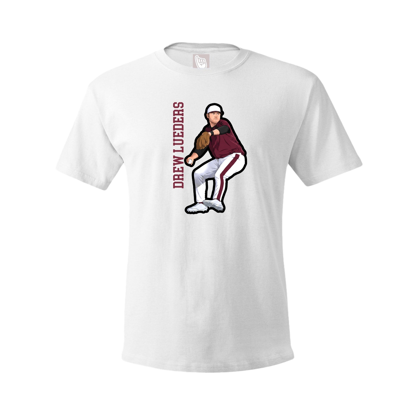 Youth Tee — Name Vertical in White