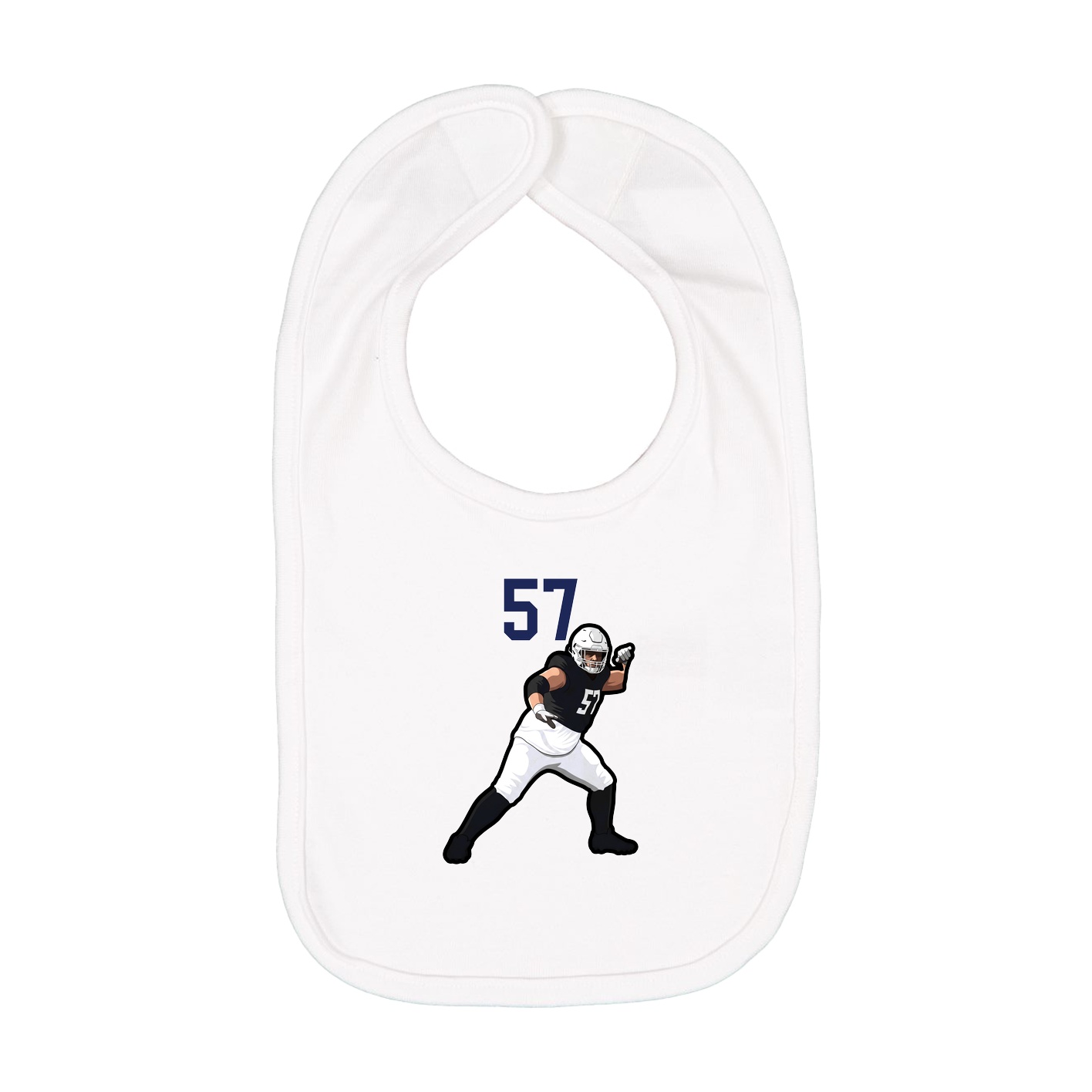 Infant Bib — Number Top in White