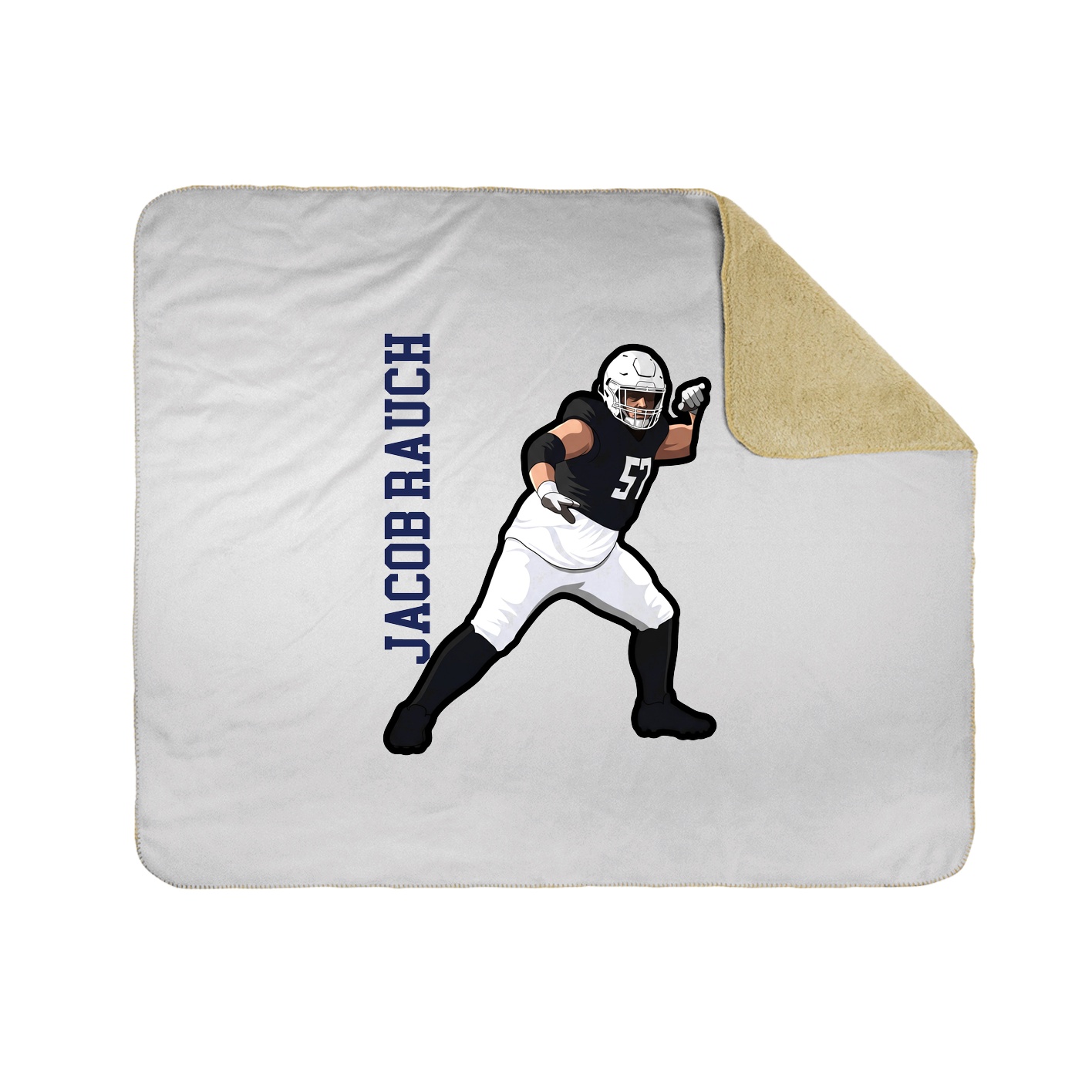 Throw Blanket — Name Vertical in White