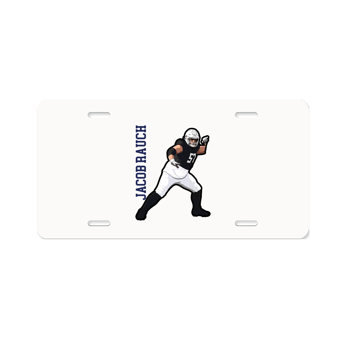 License Plate — Name Vertical in Classic