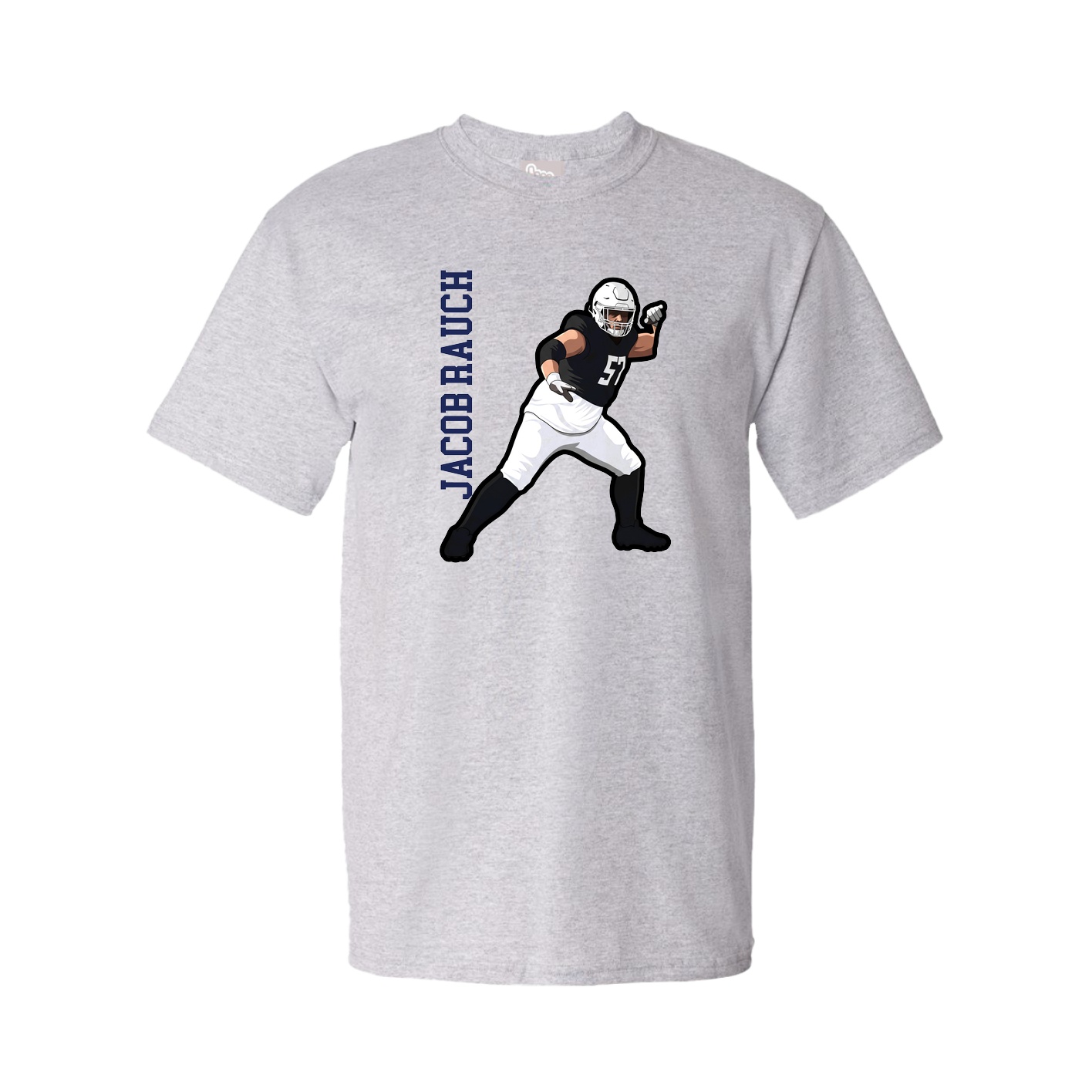 Youth Tee — Name Vertical in Grey