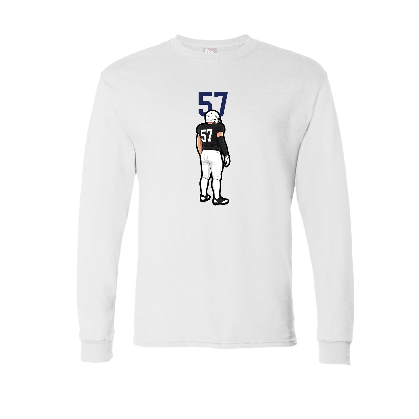 Long Sleeve Tee — Number Top in White