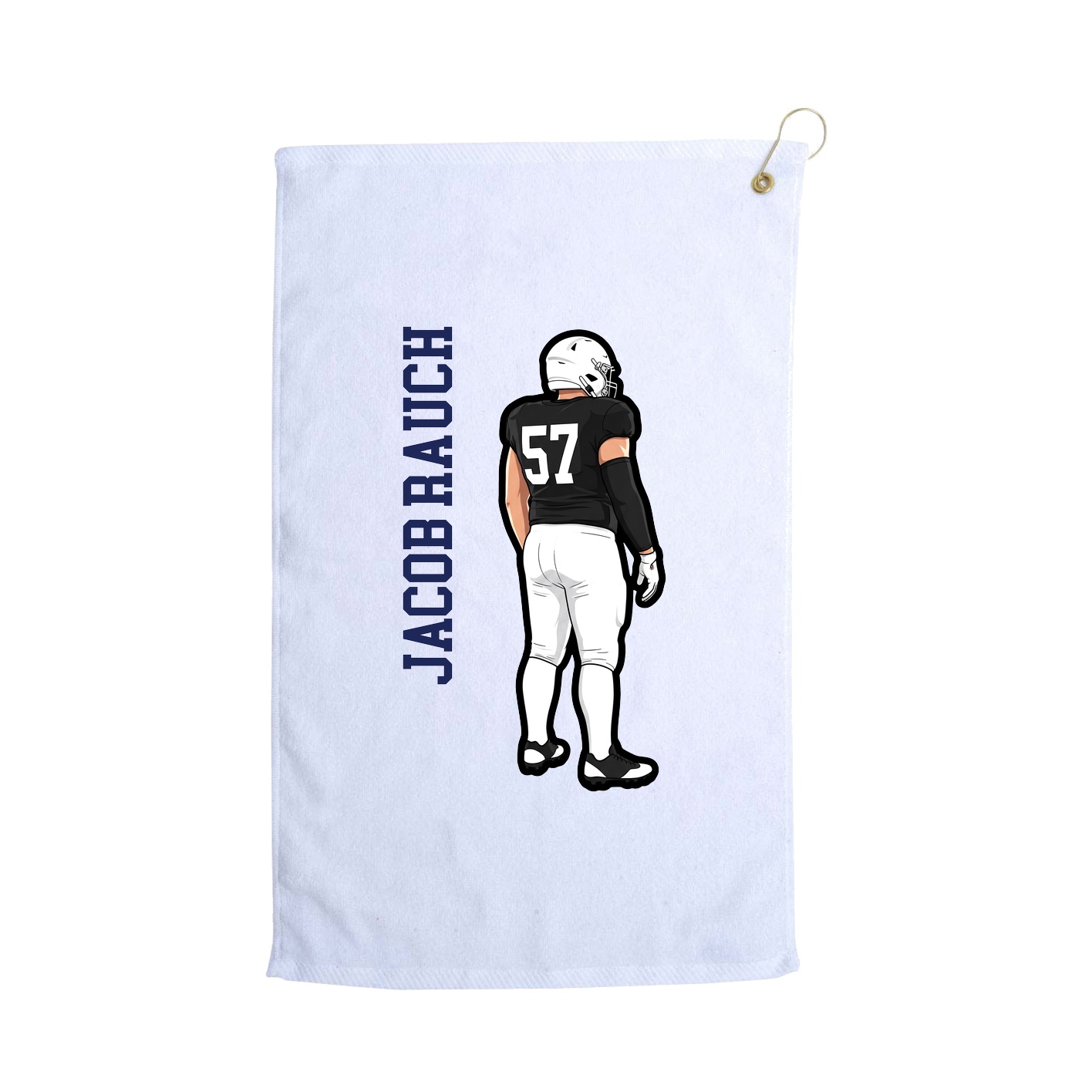 Golf Towel — Name Vertical in White