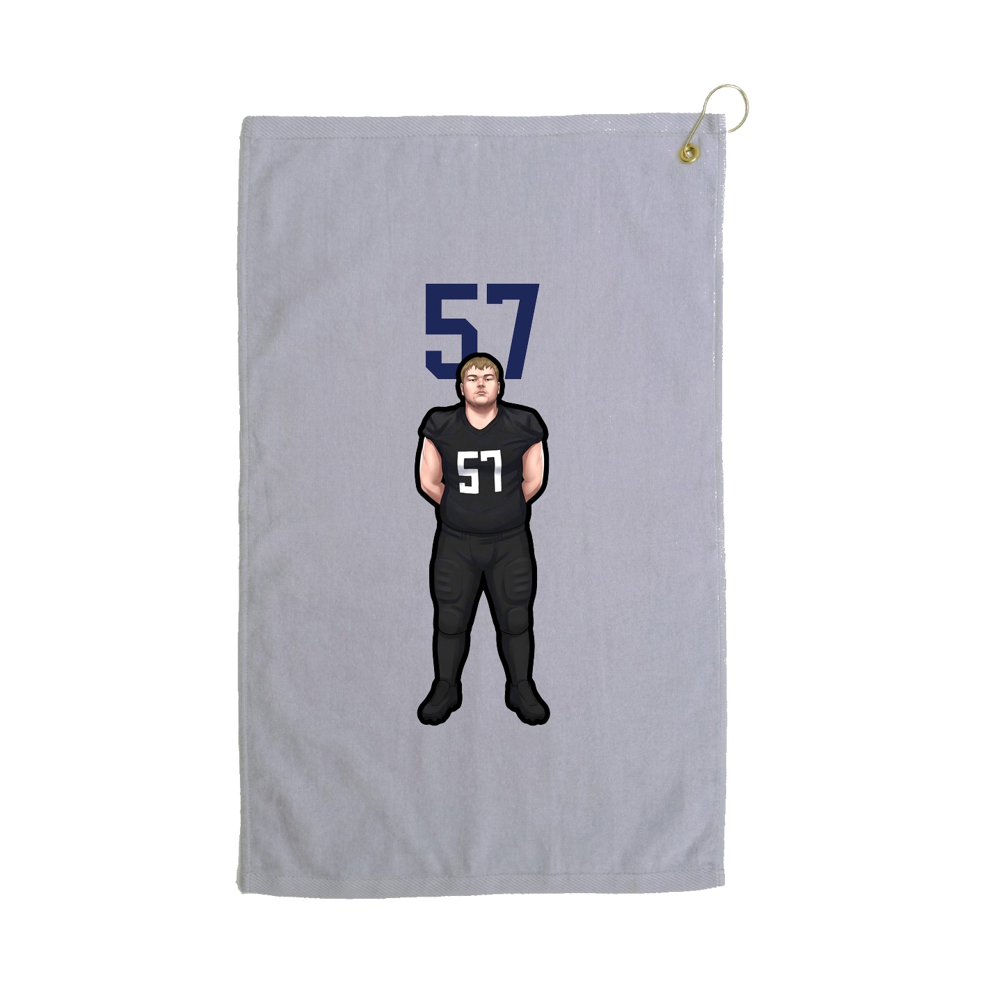 Golf Towel — Number Top in Grey