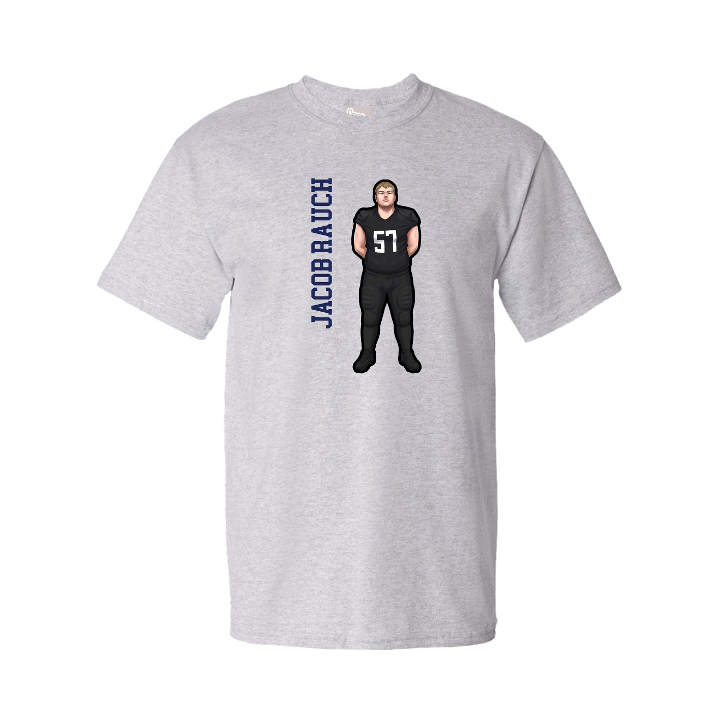 Tee — Name Vertical in Grey