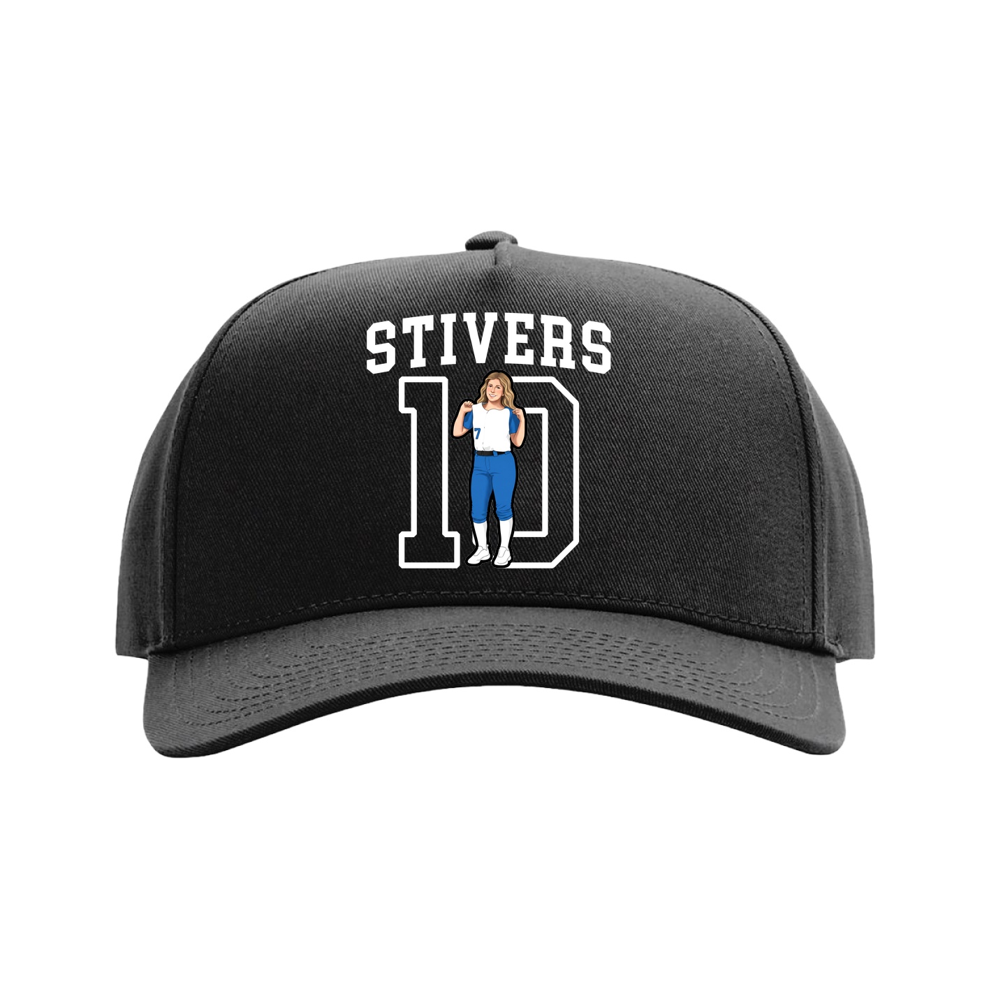 Full Fabric Five-Panel Champ Cap — Shirsey in Black